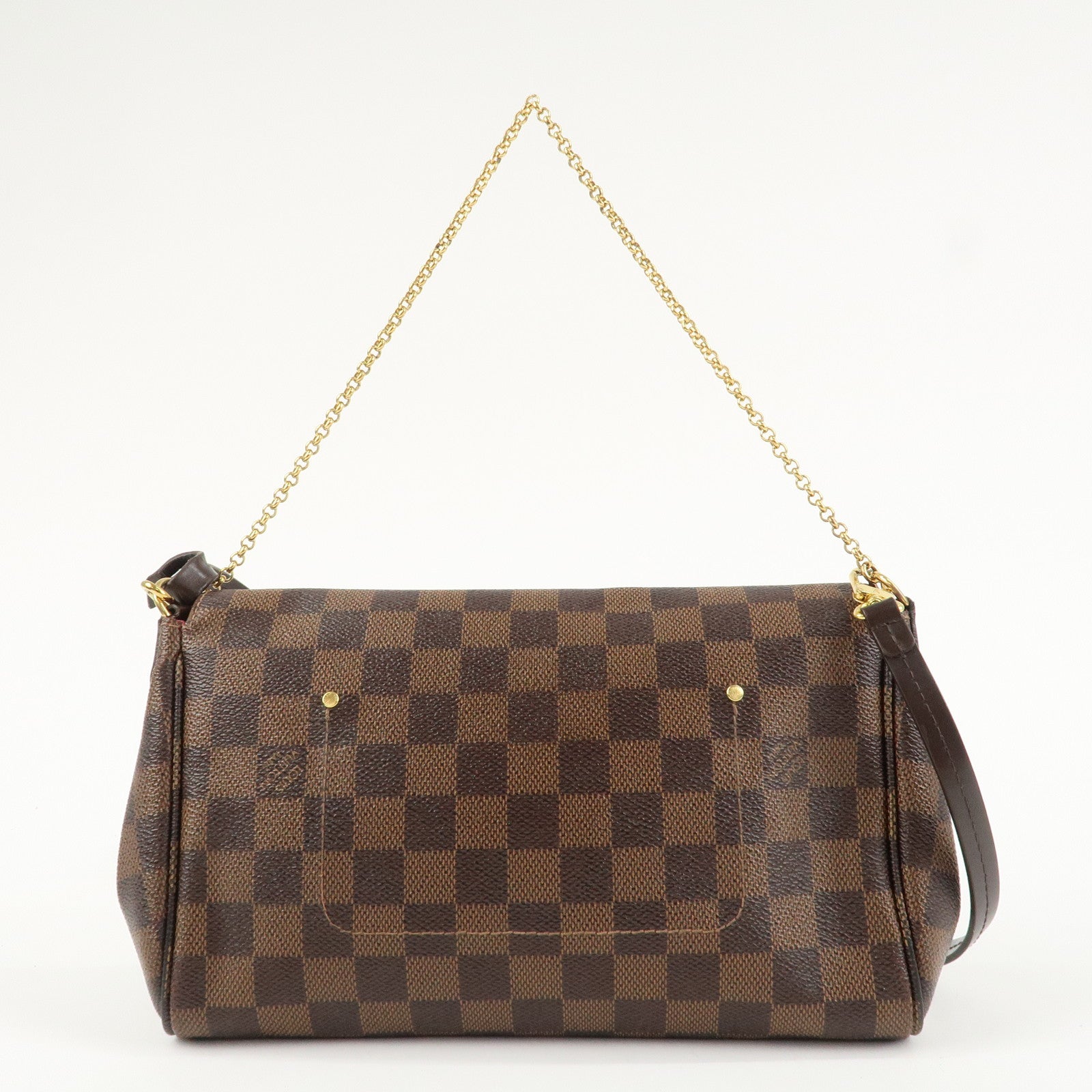 Louis Vuitton Damier Favorite MM Canvas Leather Shoulder Bag FL4126 Used
