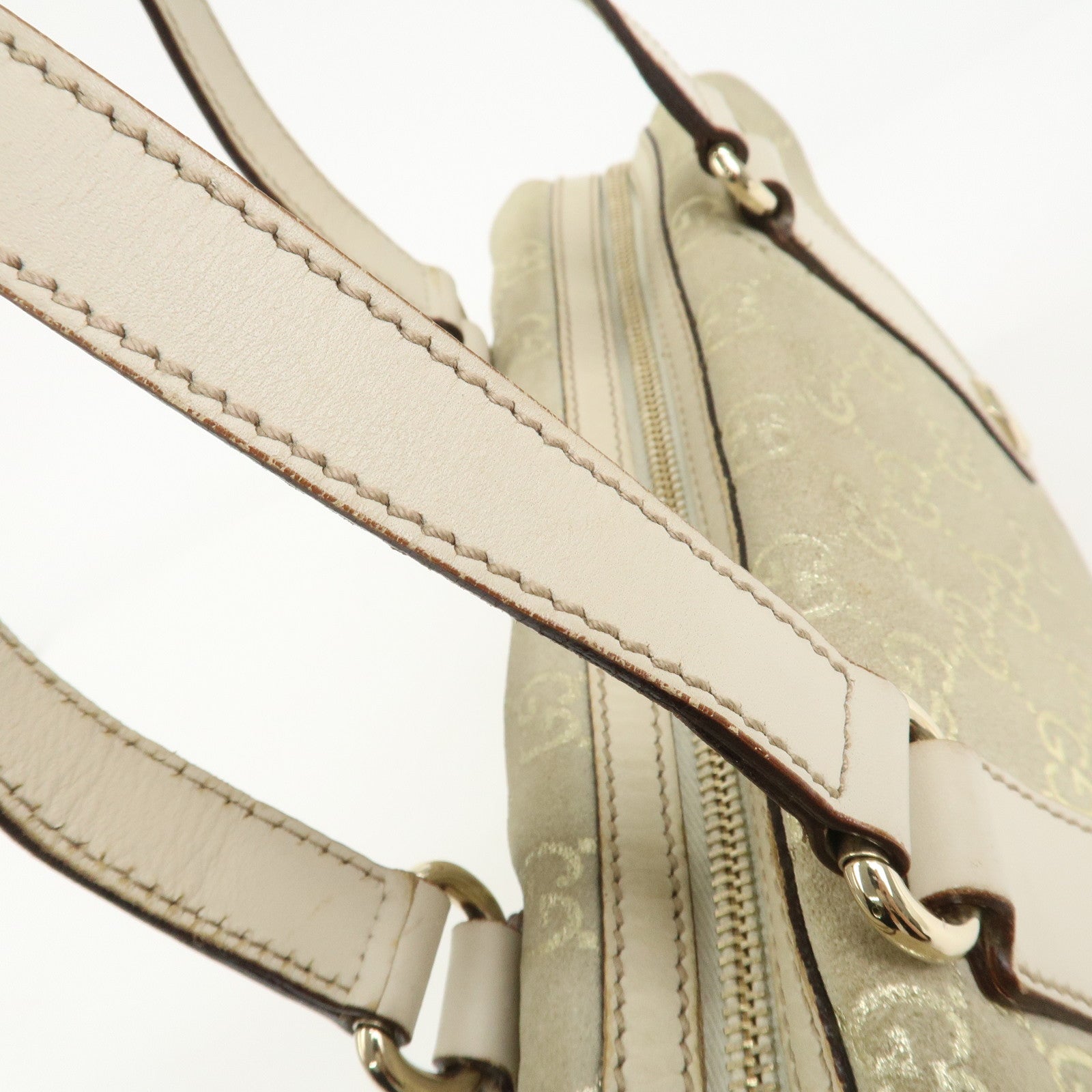 GUCCI GG Monogram Suede Leather Mini Boston Bag Shoulder Bag 152457