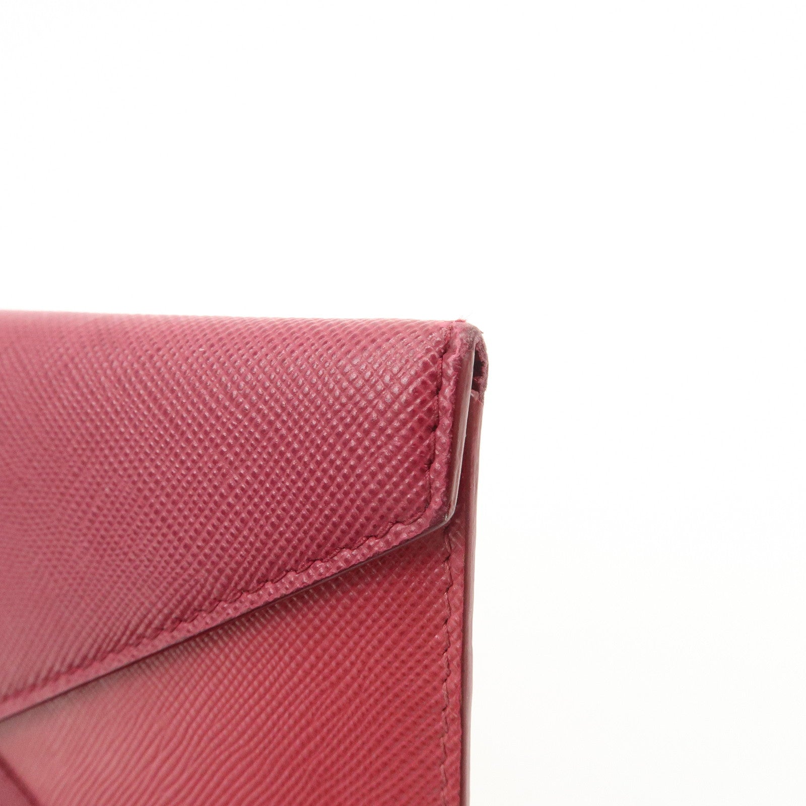 PRADA Saffiano Leather Pouch Document Folder Wallet Pink 1MF003