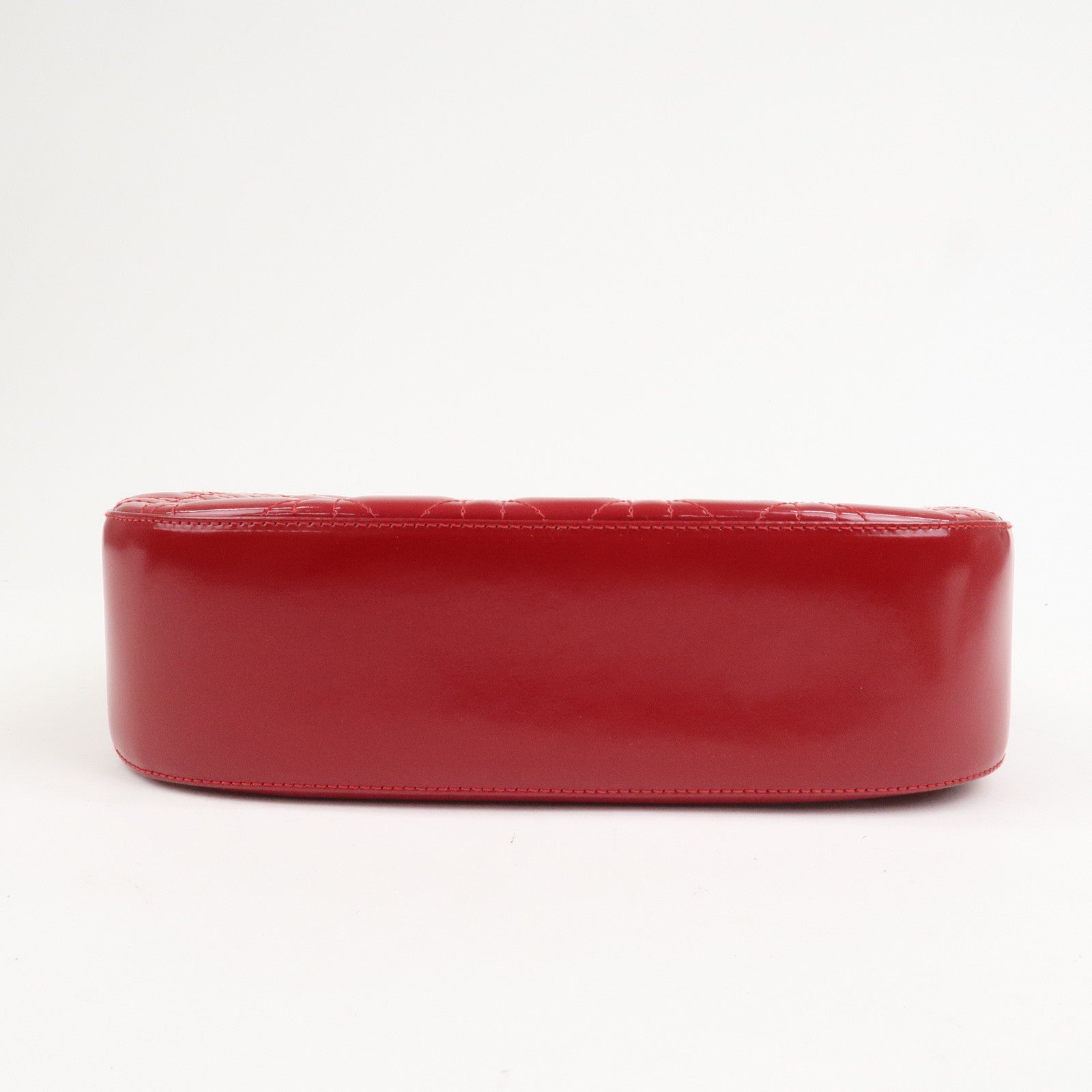 Christian Dior Cannage Patent Leather One Shoulder Bag Red