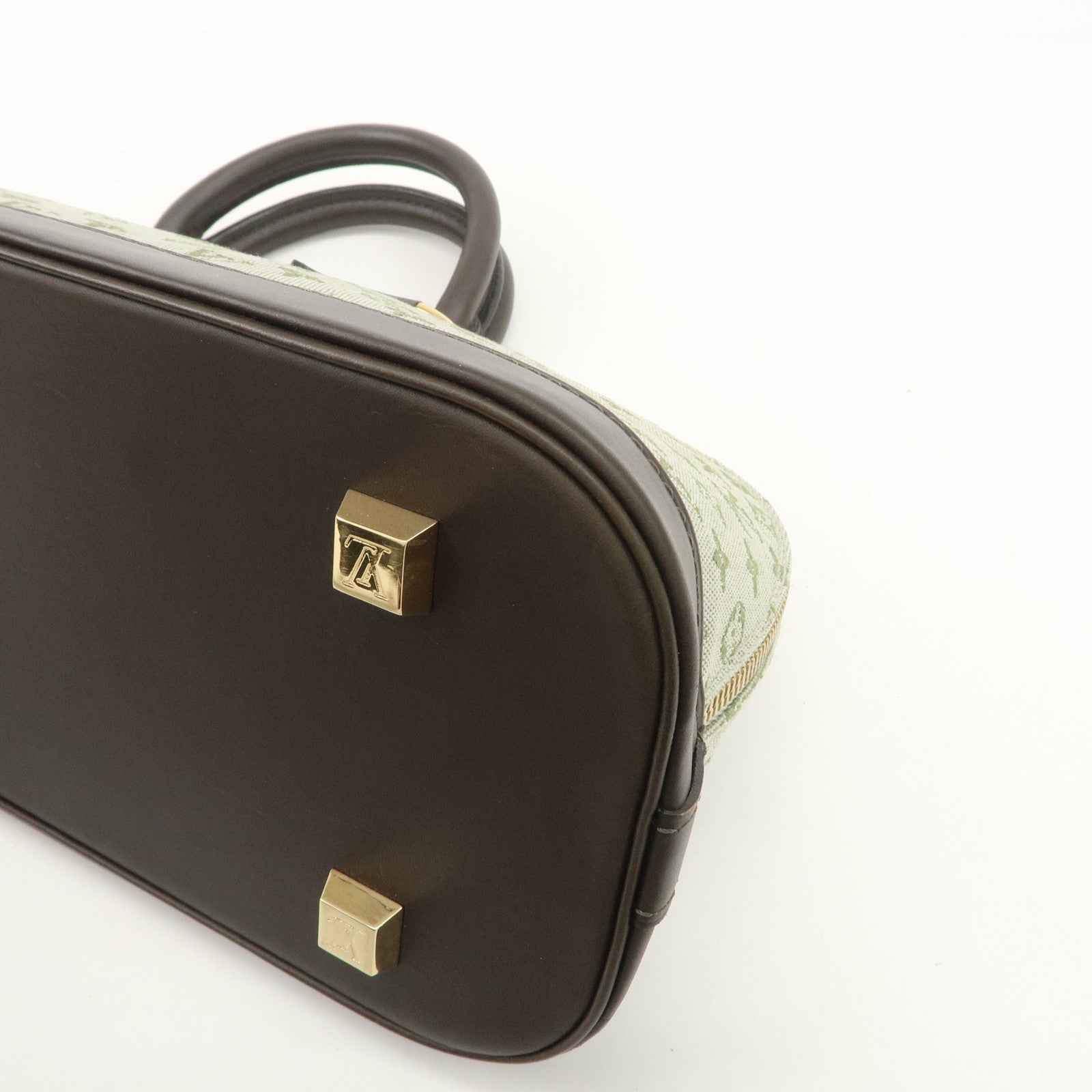 Louis Vuitton Monogram Mini Canvas Alma Long Hand Bag Khaki M92206 Used