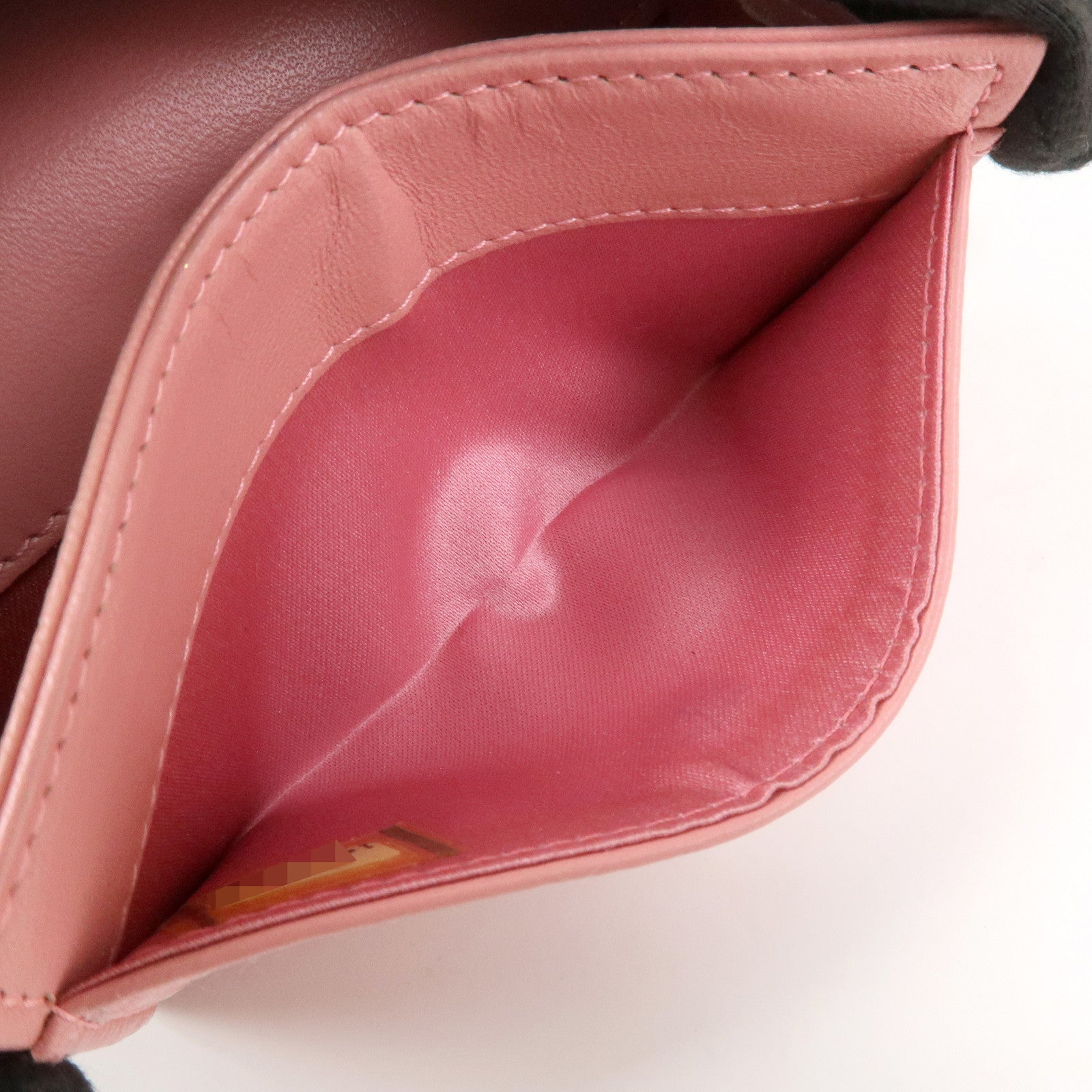 CHANEL Camellia COCO Mark Leather Card Case Card Holder Pink