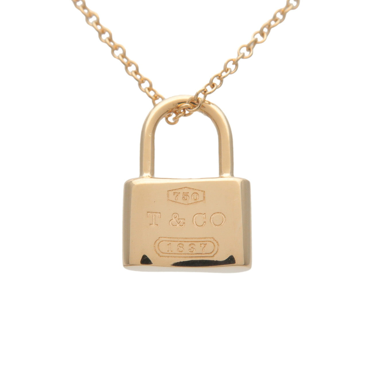 TIffany&Co. 1837 Lock Neckrace K18YG 750YG Yellow Gold