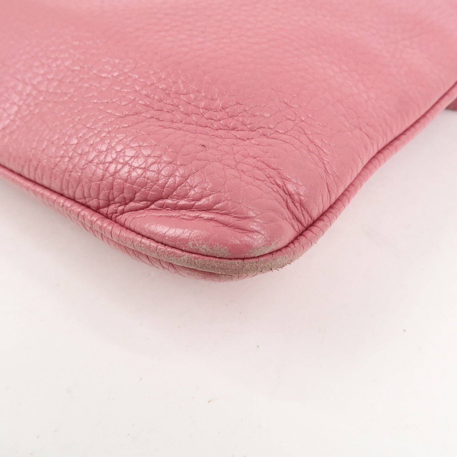 LOEWE Senda Leather Shoulder Bag Crossbody Bag Pink Light Green