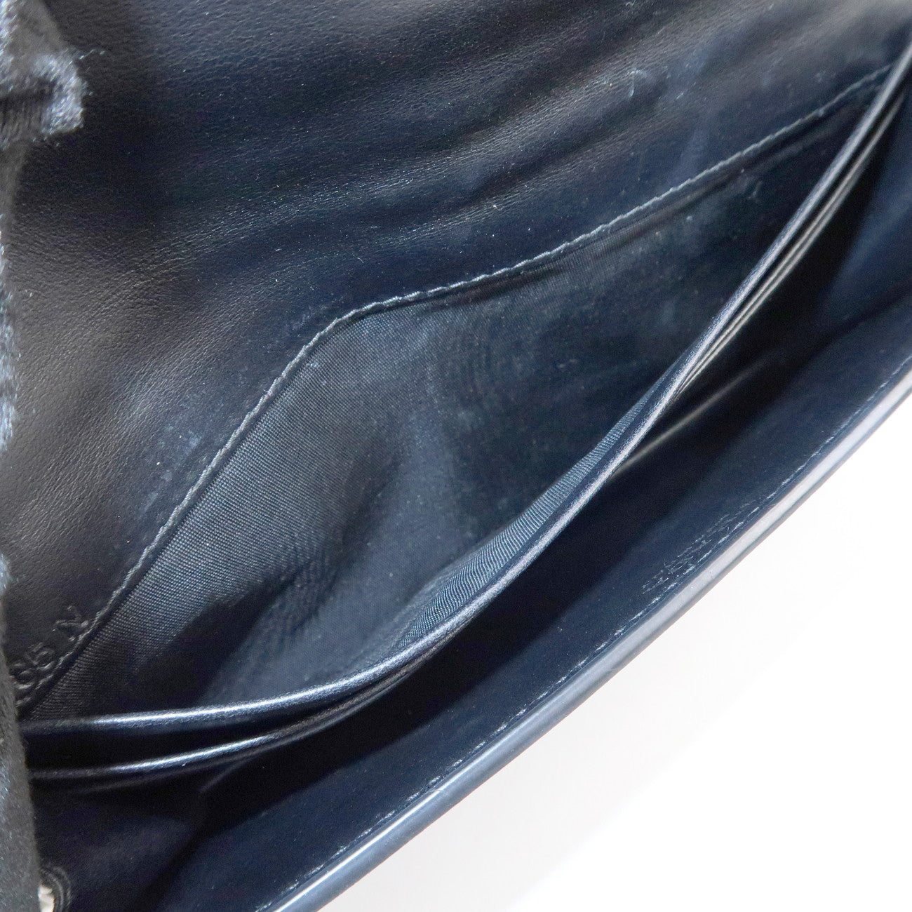 PRADA Leather Studs Chain Wallet Chain Bag Black Used