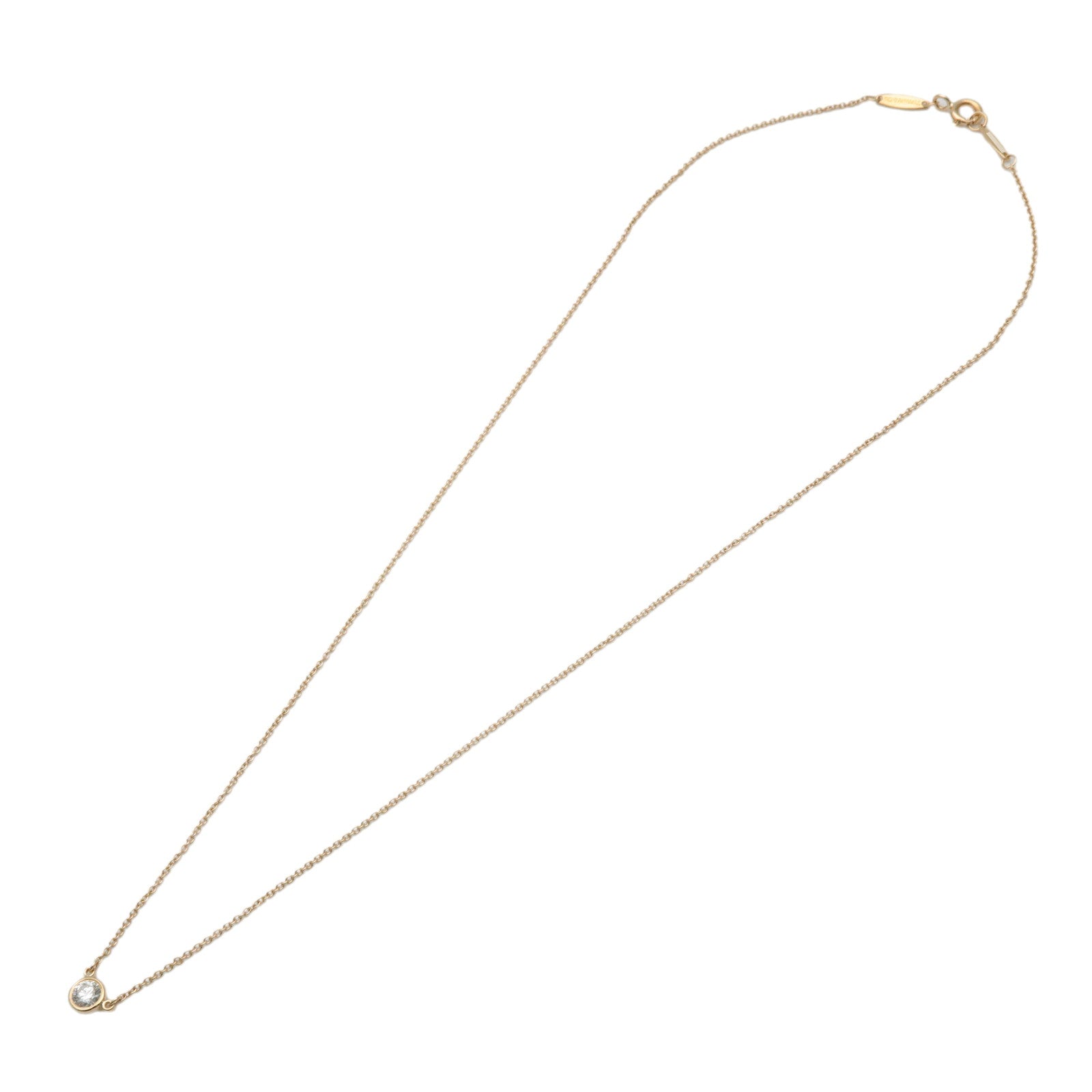 Tiffany & Co Elsa Peretti By the Yard 1P Diamond K18YG Necklace