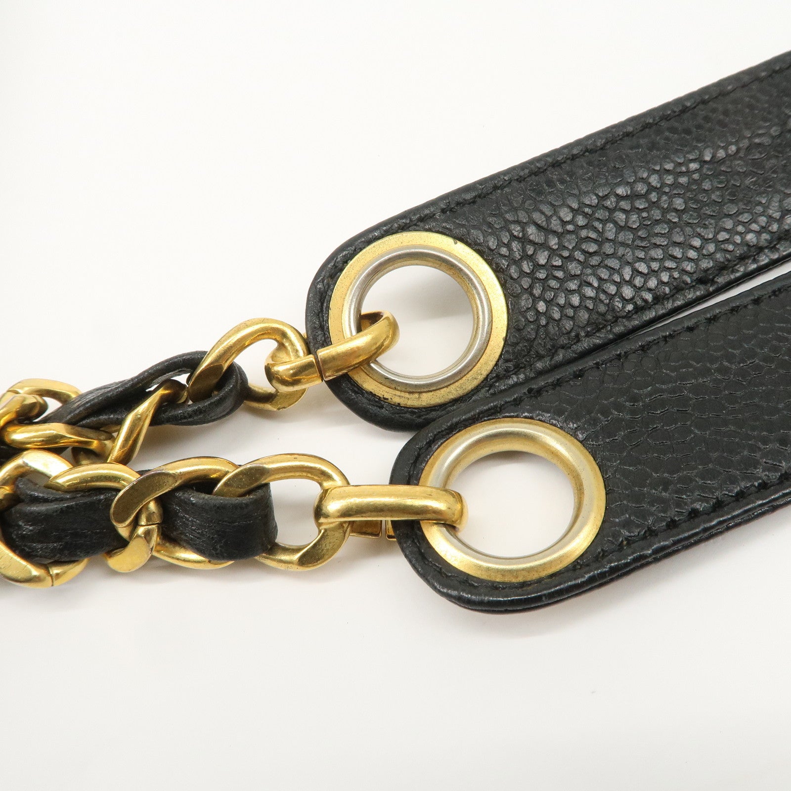 CHANEL COCO Mark COCO Ball Leather Chain Tote Bag Black A03578