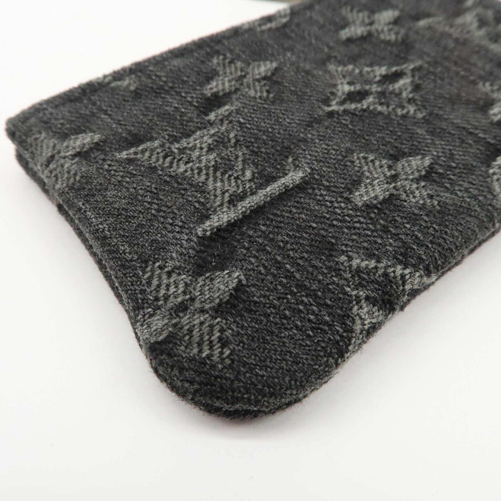 Louis Vuitton Monogram Denim Pochette Cles Coin Case Black M95616