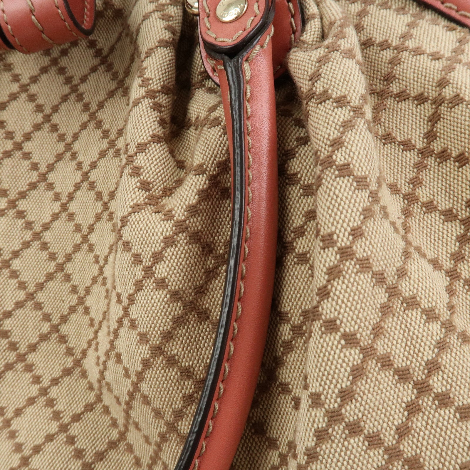 GUCCI Diamante Interlocking G Canvas Leather 2WAY Hand Bag 223974