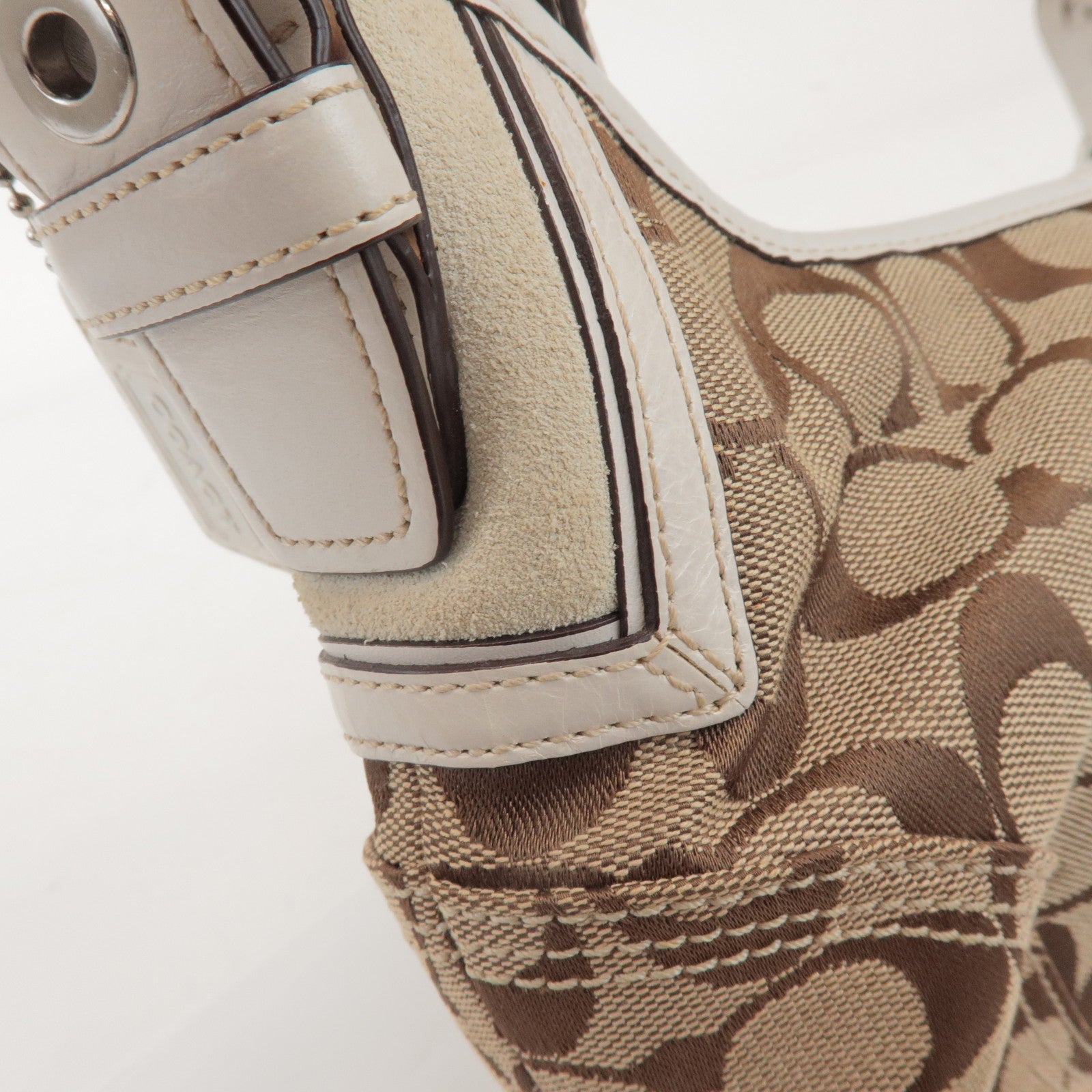 COACH Signature Set of 2 Canvas Leather Suede Shoulder Bag