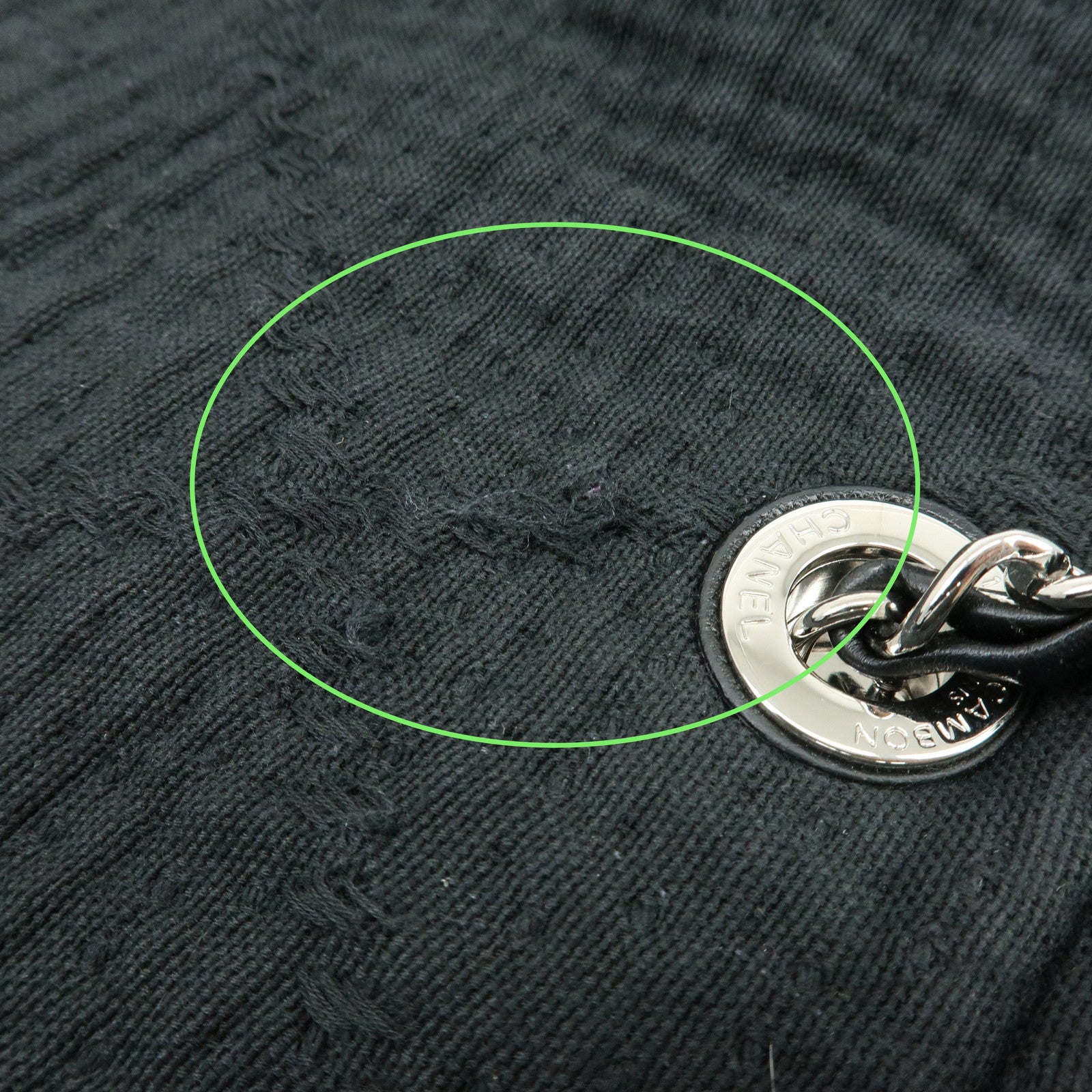 CHANEL COCO Mark Canvas Leather Chain Shoulder Bag Tote Bag A57180