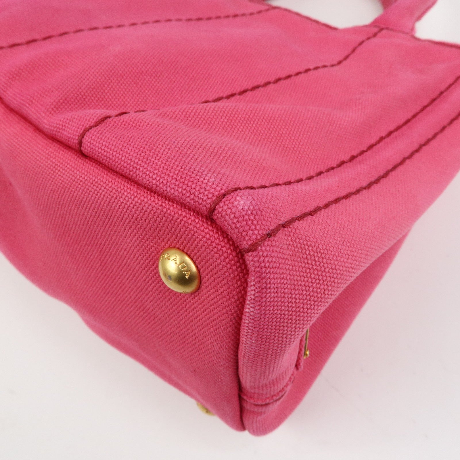 PRADA Triangle Logo Canapa Mini 2Way Hand Shoulder Bag Pink B2439G