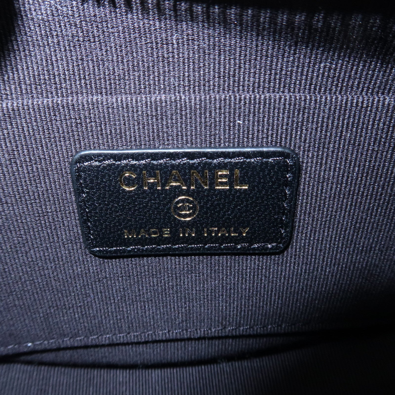 CHANEL Matelasse COCO Mark Velvet Leather Chain Shoulder Bag Black