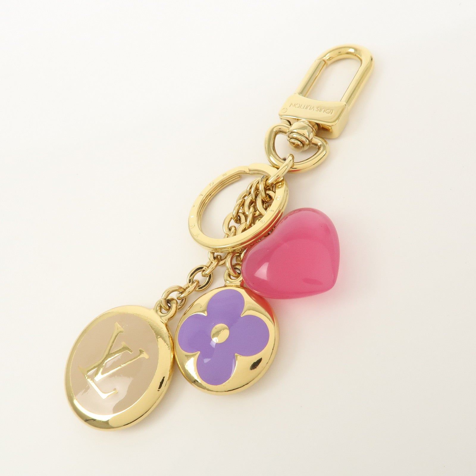 Louis Vuitton Metal Porte Cles LV Enamored Bag Charm Gold M00819