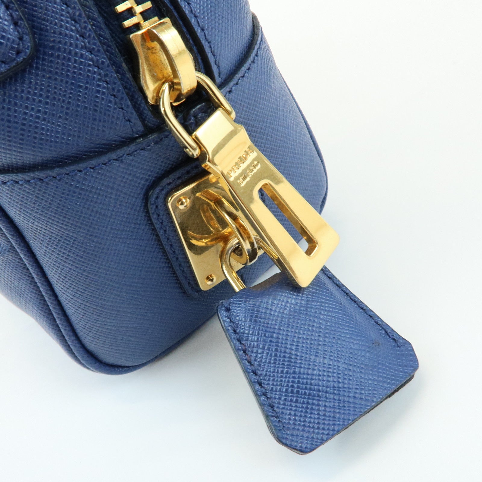 PRADA Triangle Logo 2Way Bag Hand Bag Shoulder Bag Blue Green