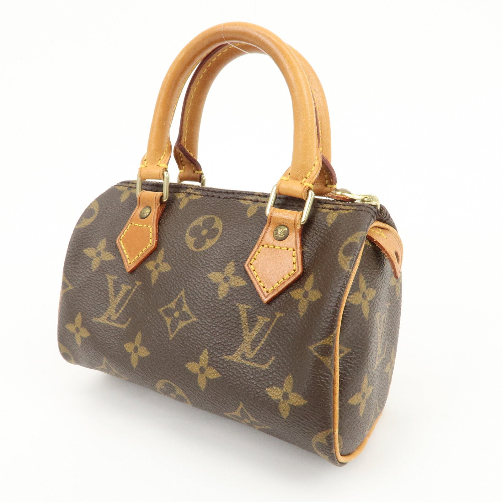 Louis Vuitton Monogram Mini Speedy Hand Bag Boston Bag Brown M41534