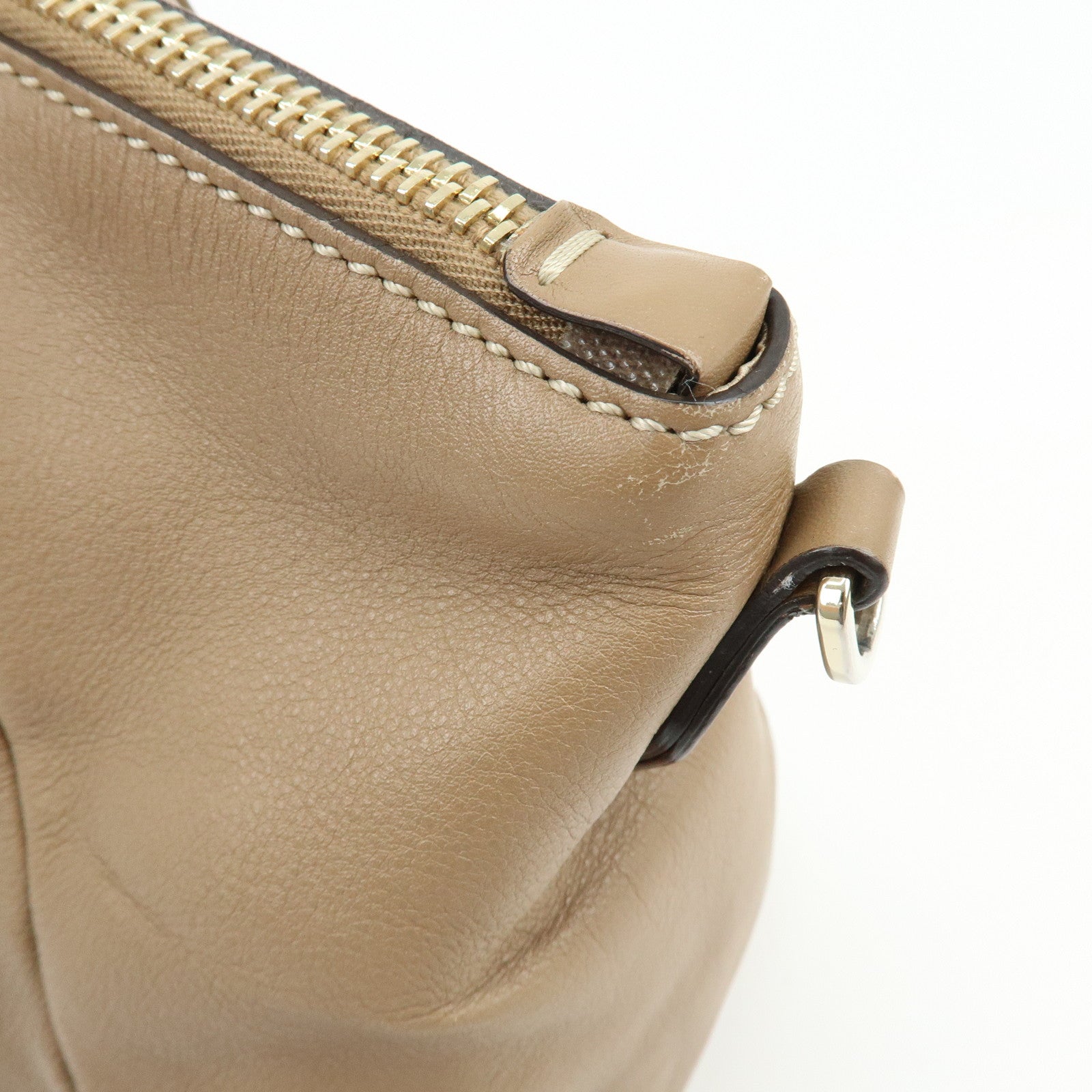 TOD'S Leather Stitch 2Way Bag Boston Bag Shoulder Bag Brown