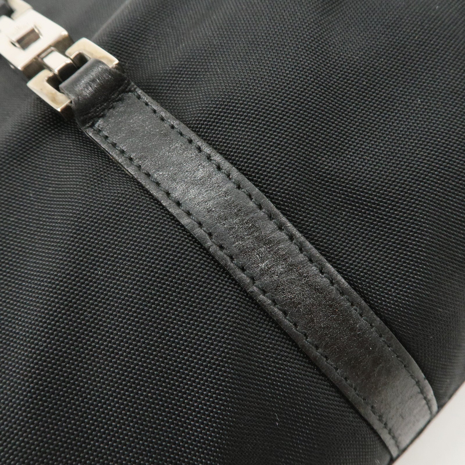 GUCCI Jackie Canvas Leather Tote Bag Shoulder Bag Black 002.1073 Used