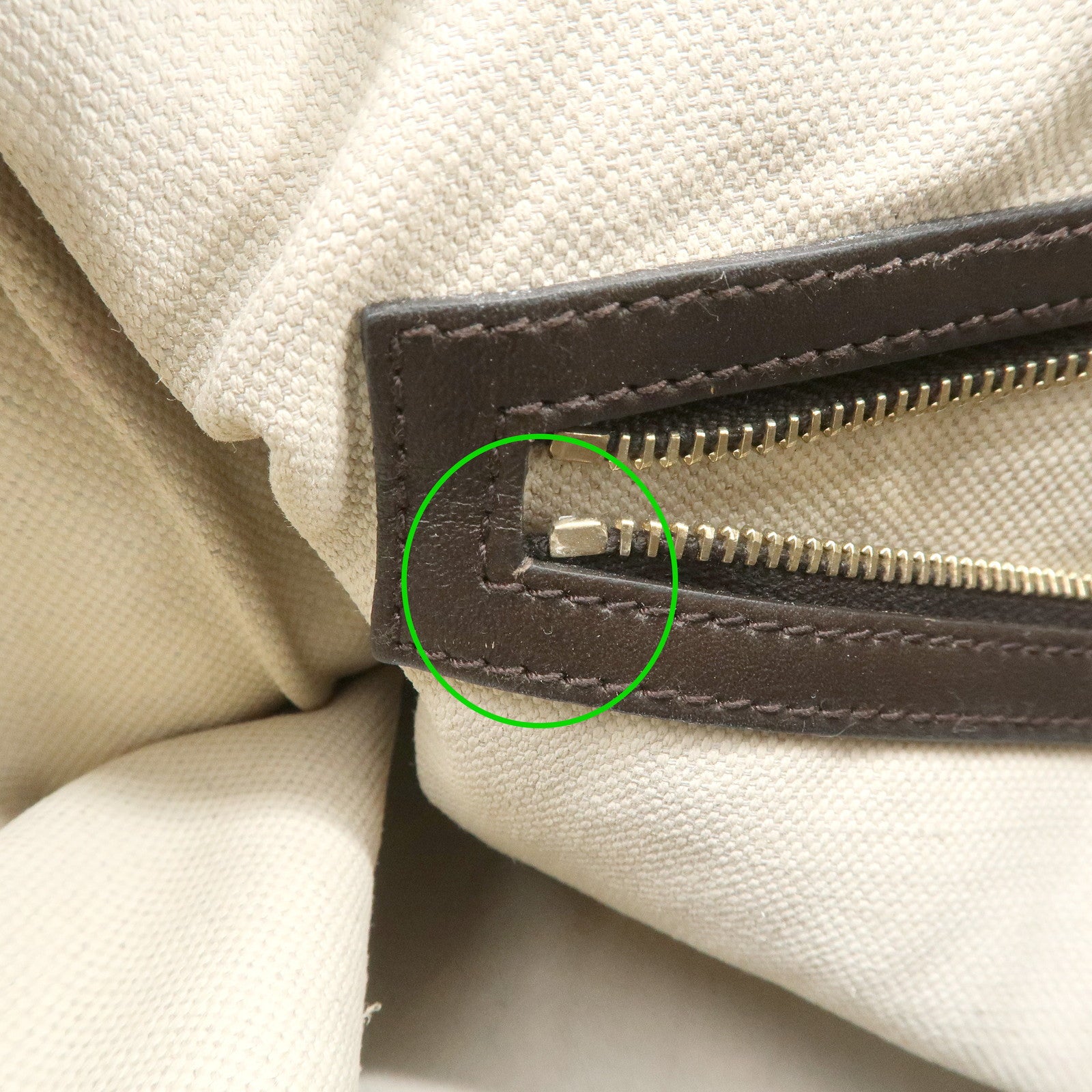 GUCCI Sherry GG Canvas Leather 2Way Bag Boston Bag Beige 247205 Used