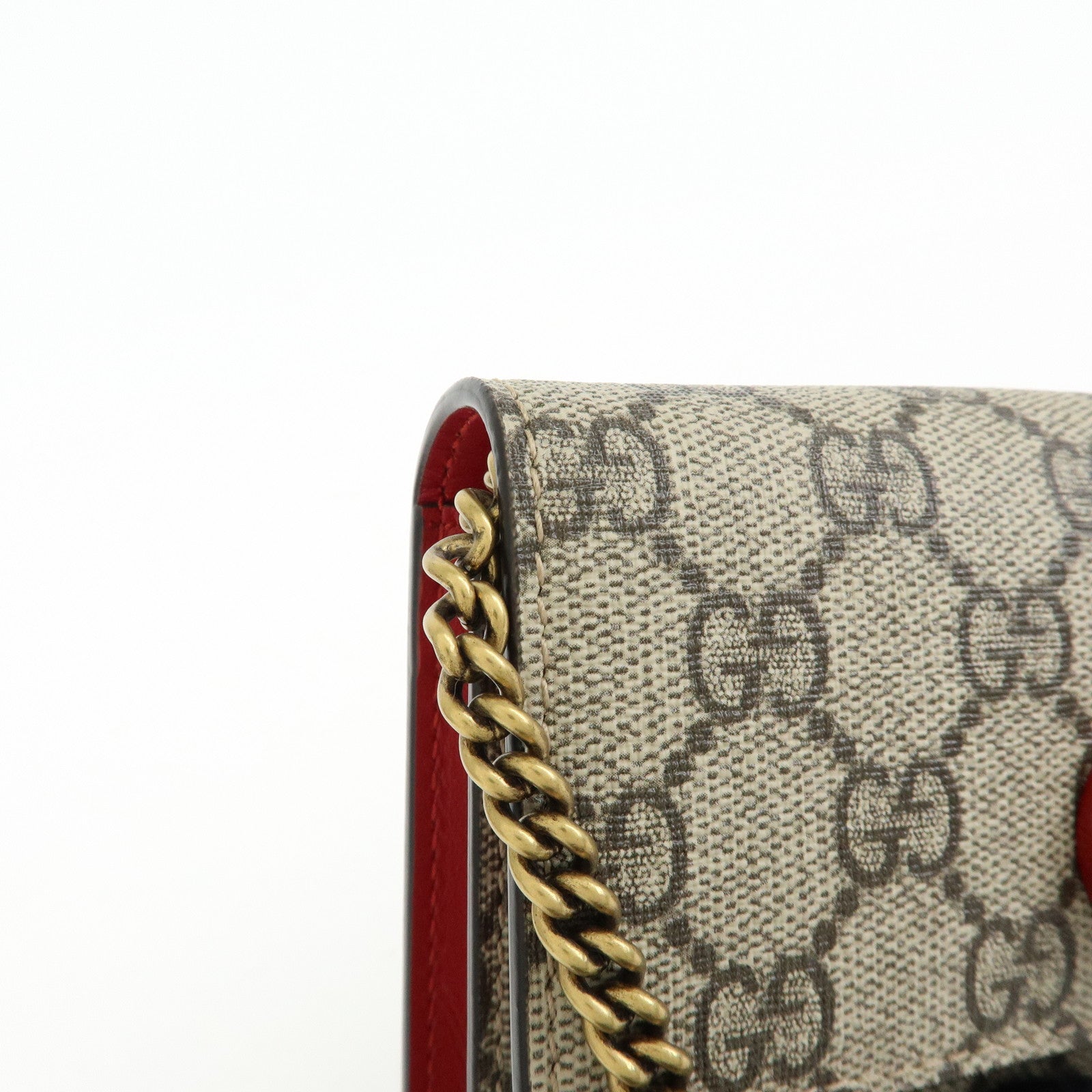 GUCCI Interlocking G Cherry GG Supreme Chain Shoulder Bag 481291