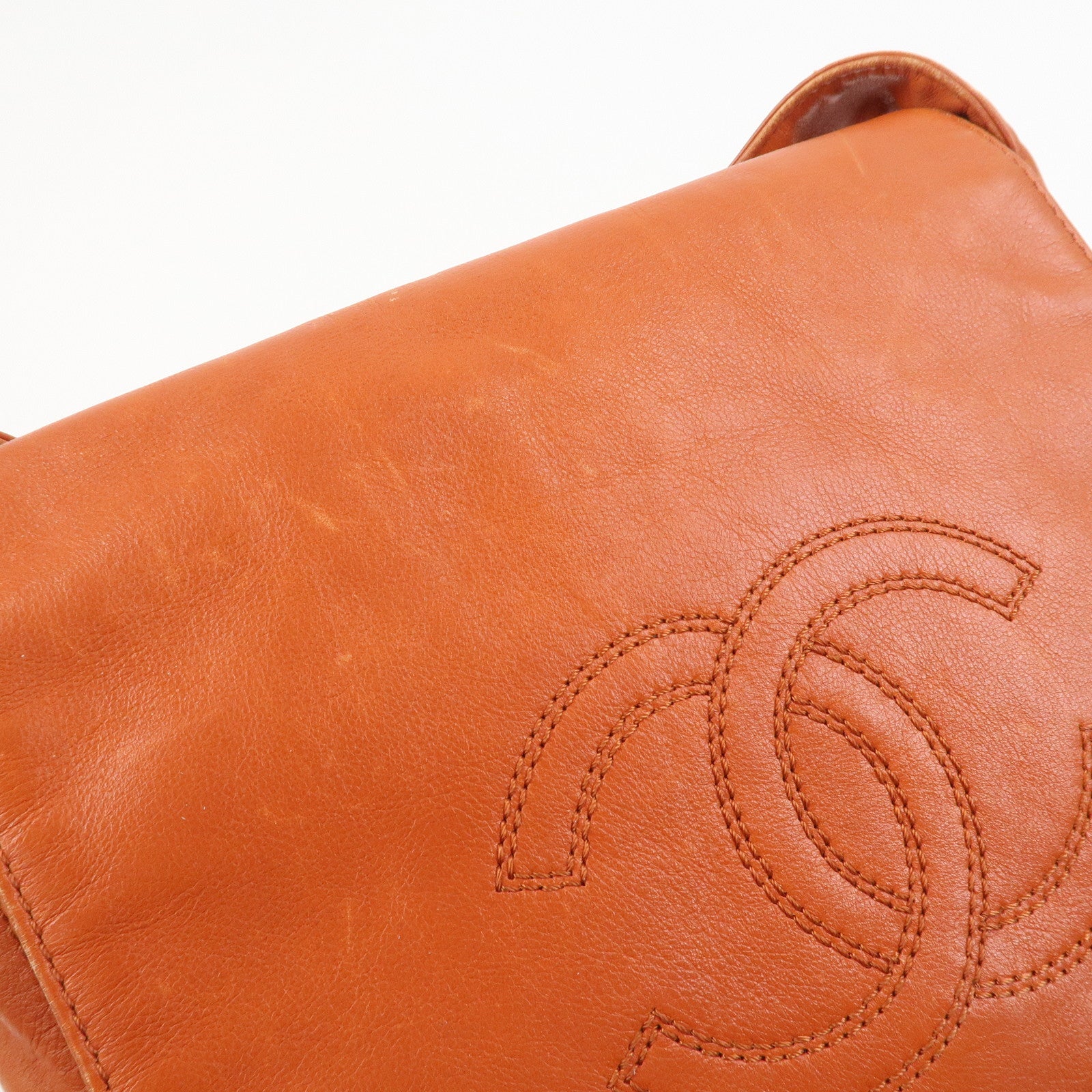 CHANEL COCO Mark Calf Leather Shoulder Bag Hand Bag Brown