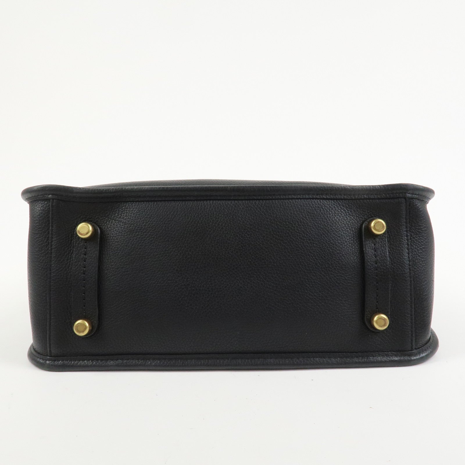 COACH Leather 2Way Shoulder Bag Tote Bag Black