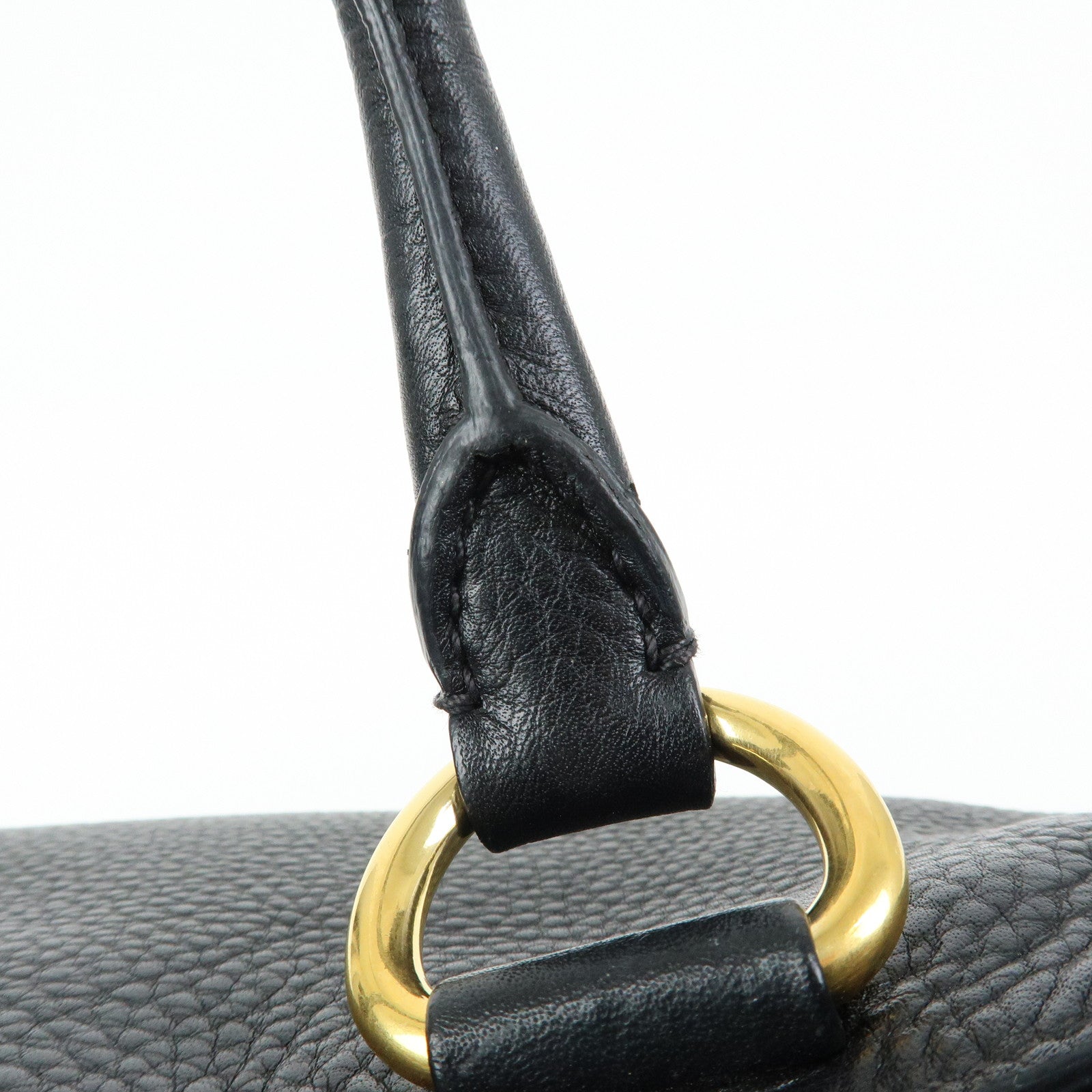 PRADA Logo Vittello Daino Leather 2Way Bag Tote Bag Black BR4393