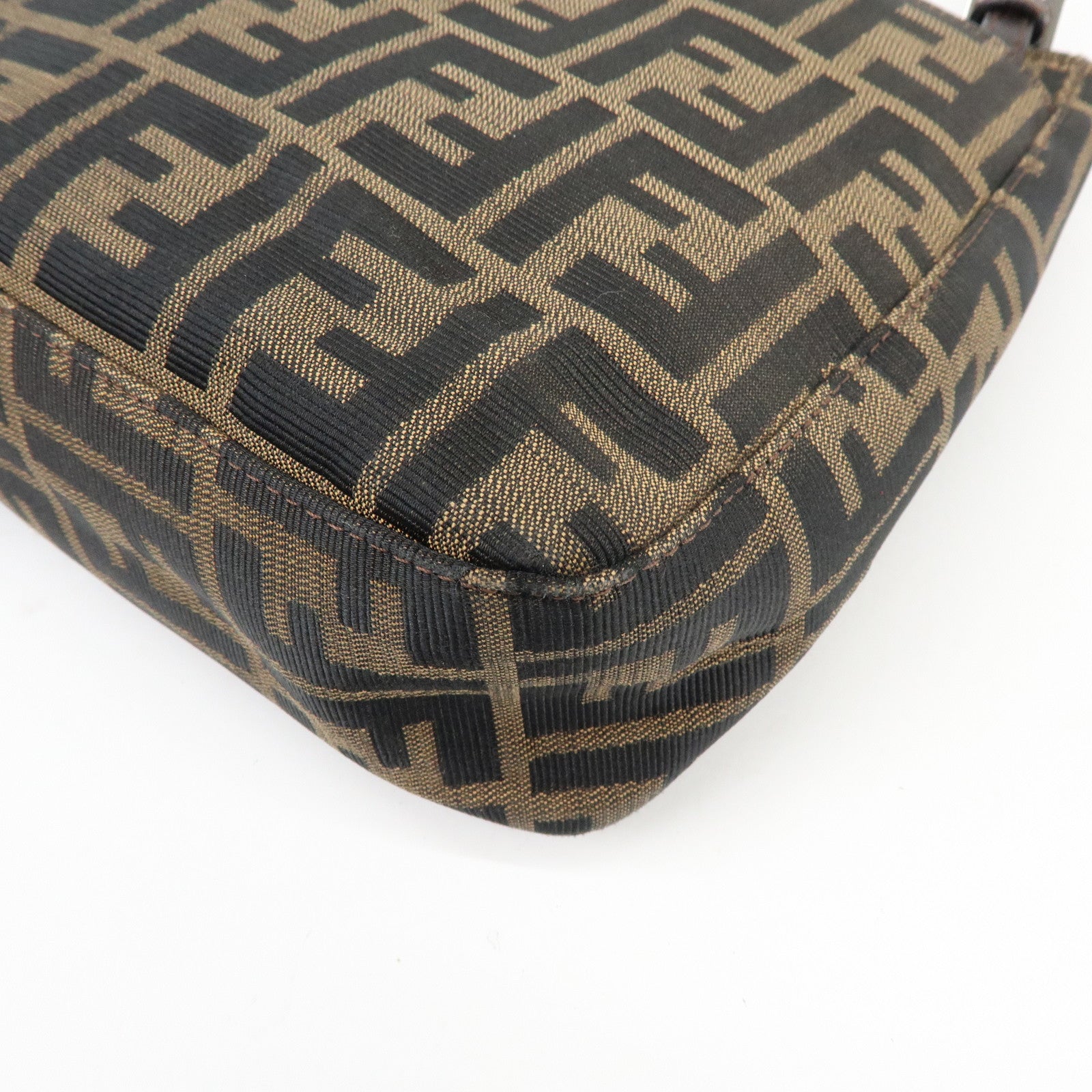 FENDI Zucca Canvas Leather Shoulder Bag Hand Bag Brown 26728