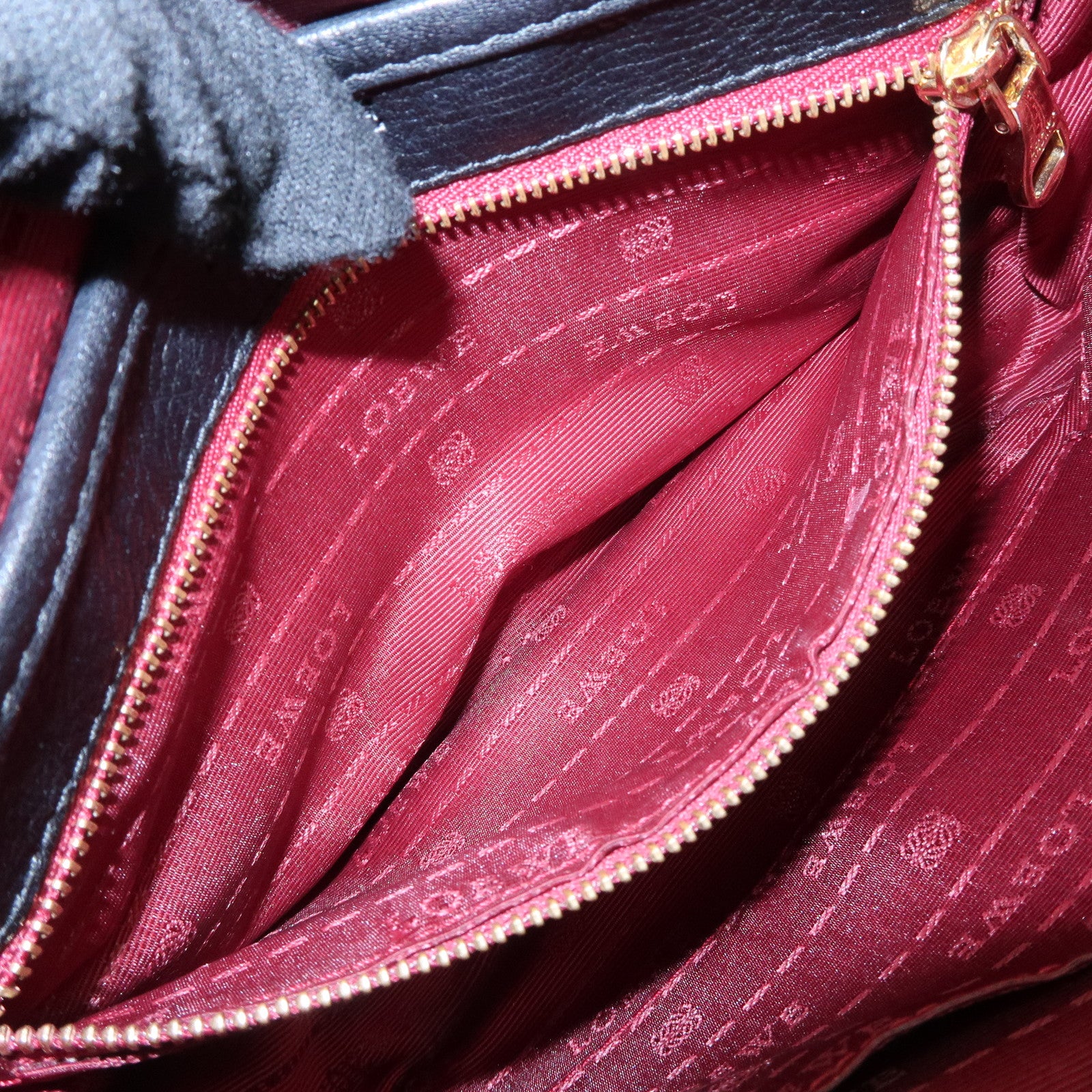 LOEWE Heritage Leather Shoulder Bag Crossbody Bag Black Used