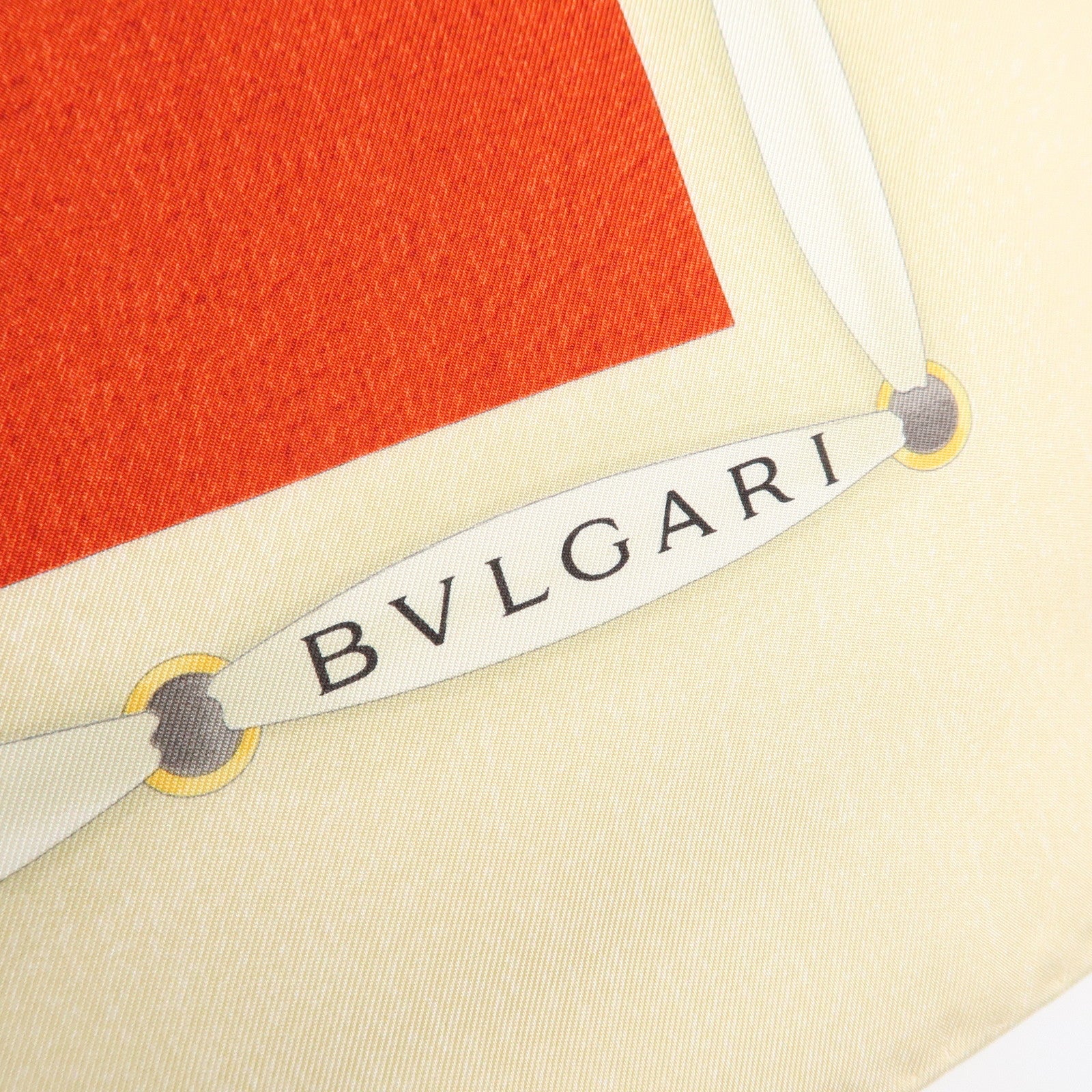 BVLGARI Silk 100% Scarf Topkapi Keffiyeh Red Beige
