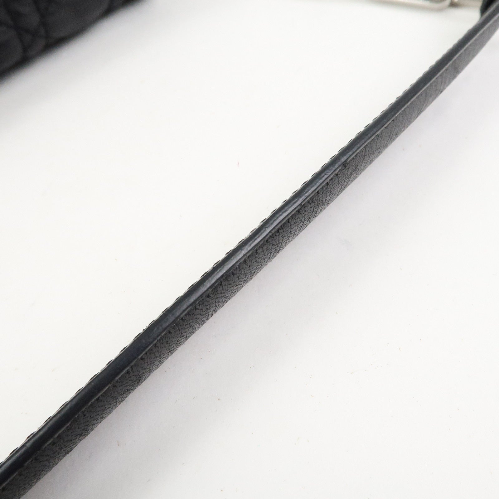 Christian Dior Cannage New Lock Leather Chain Shoulder Bag Black