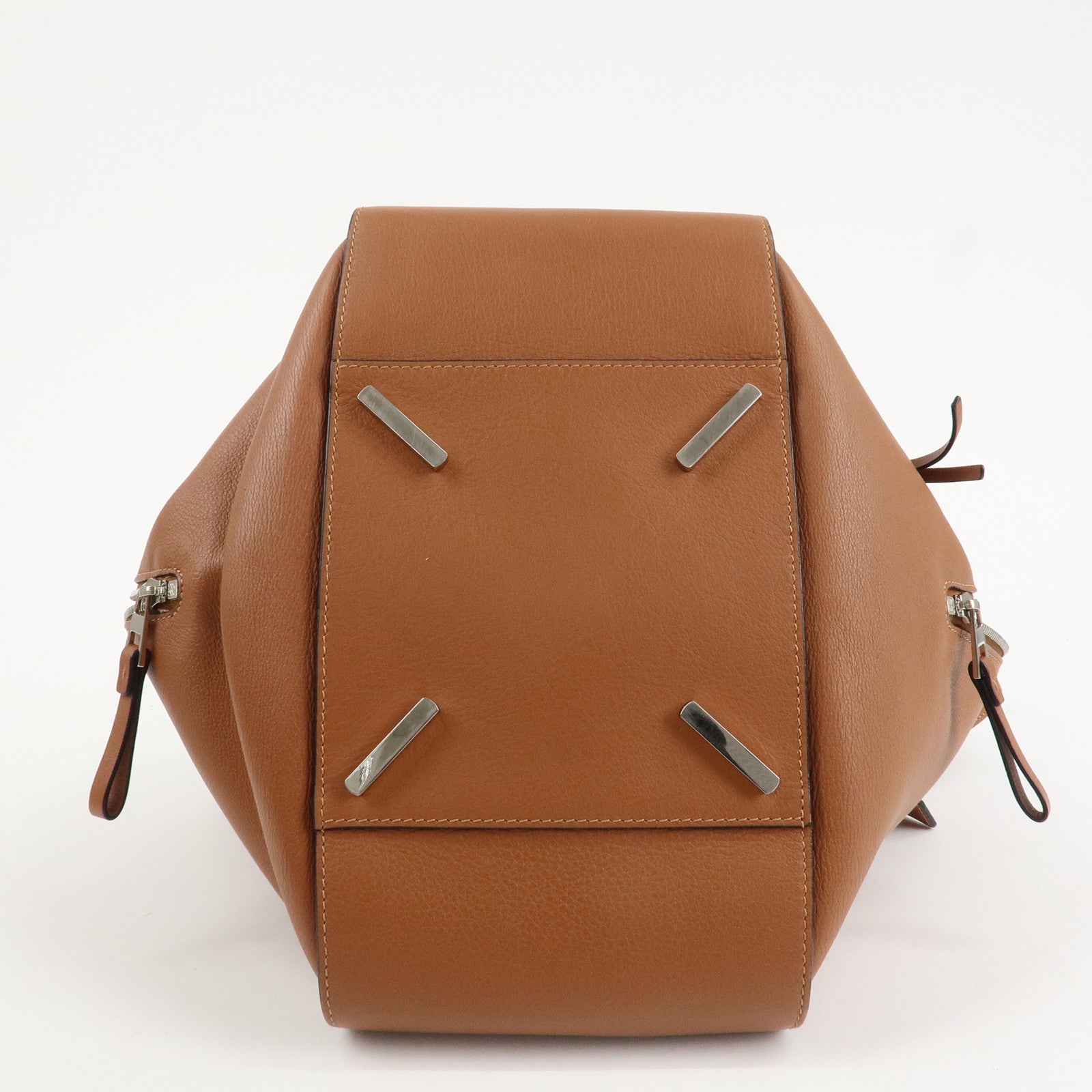 LOEWE Anagram Leather Hammock Small Shoulder Bag Tan Brown