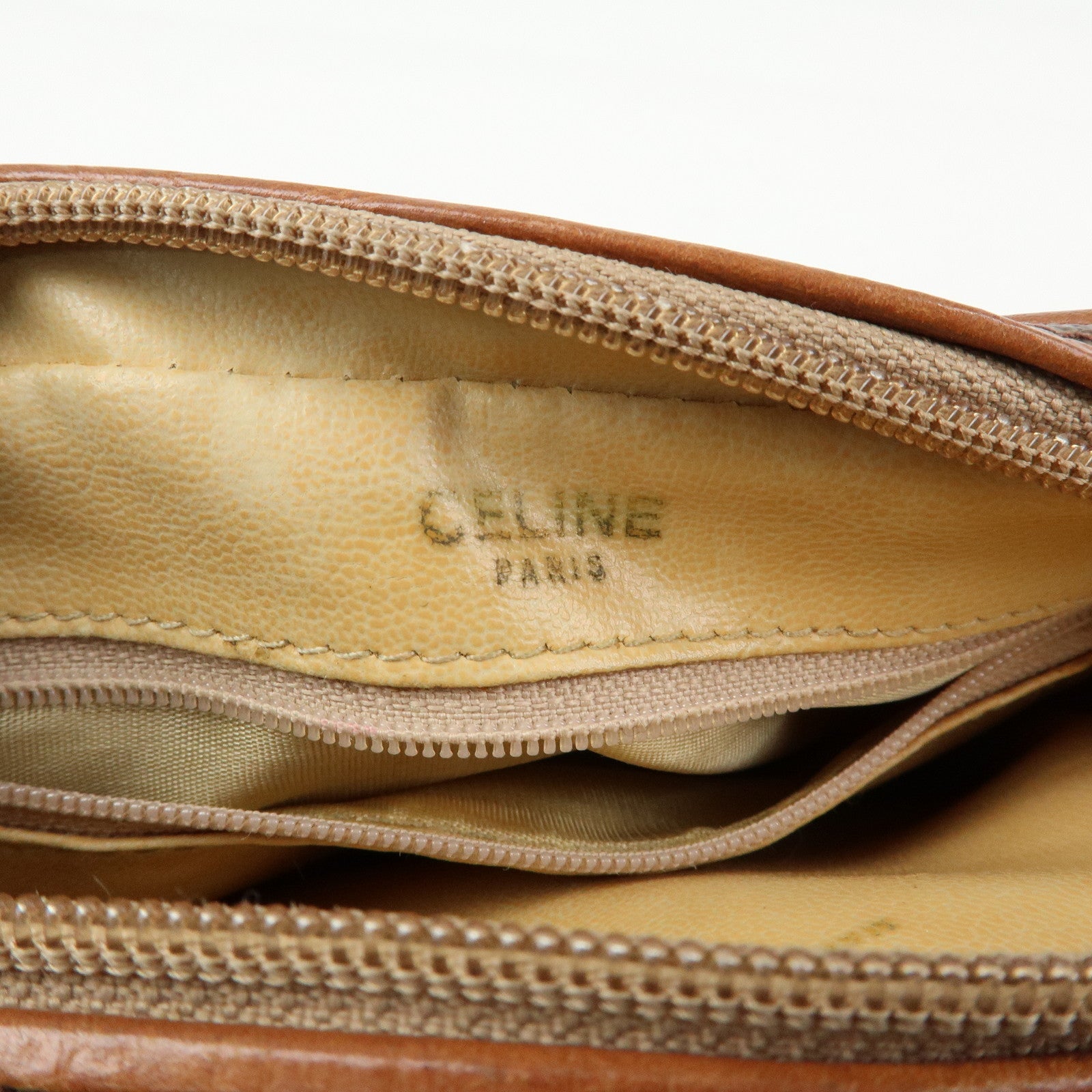 CELINE Macadam PVC Leather Shoulder Bag Crossbody Bag Brown