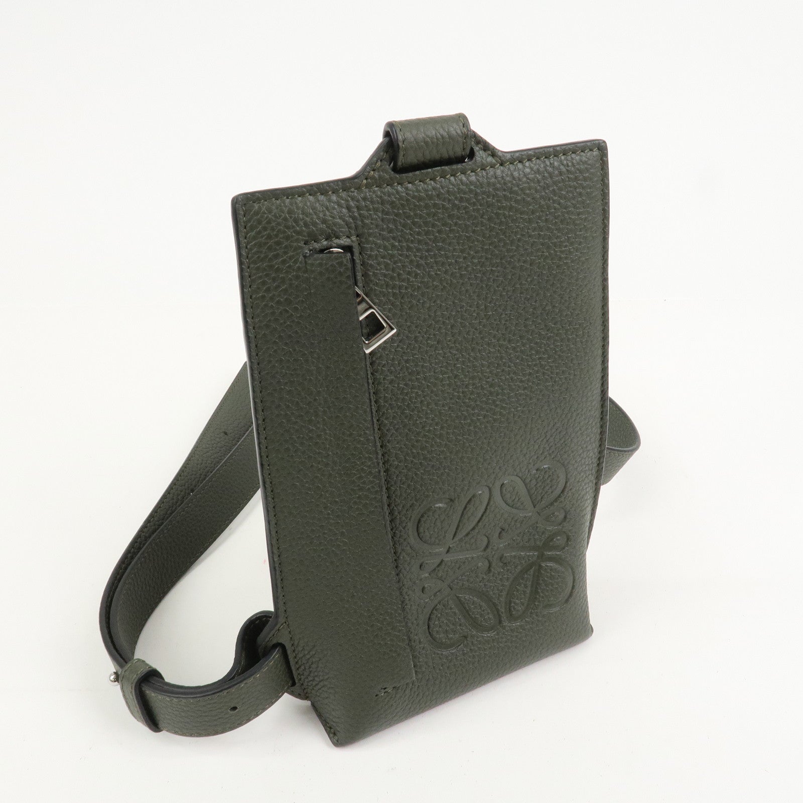 LOEWE Anagram Vertical T Pocket Cross Body Bag Shoulder Bag Green