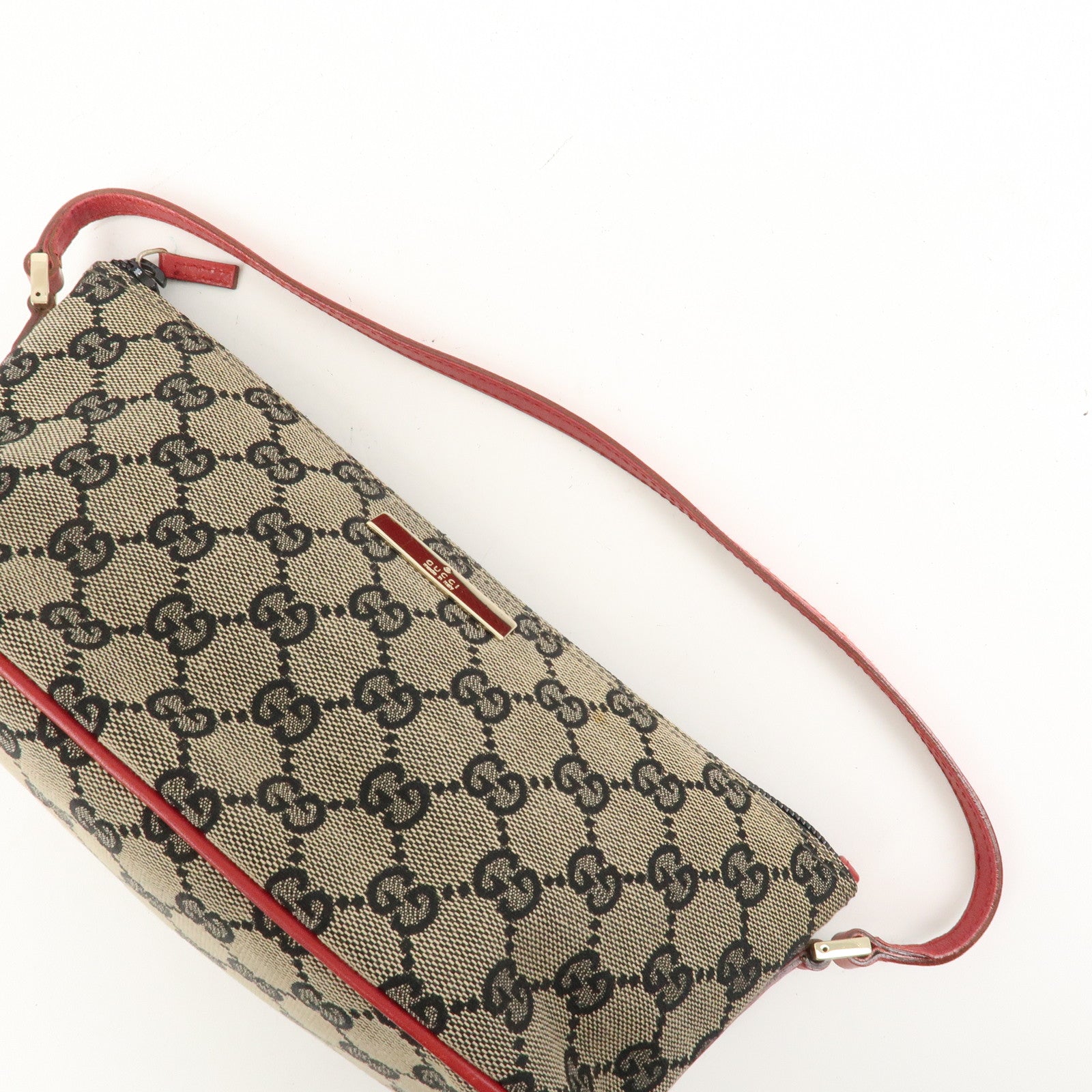 GUCCI Boat Bag GG Monogram Canvas Pouch Hand Bag 039.1103