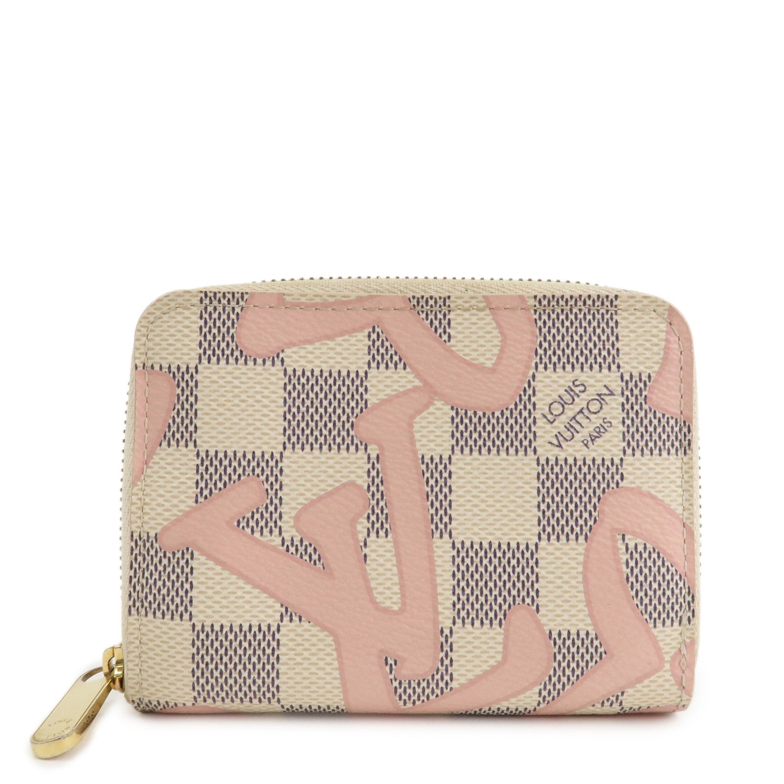 Louis Vuitton Damier Azur Tahiti Zippy Coin Purse Wallet N60098 Used