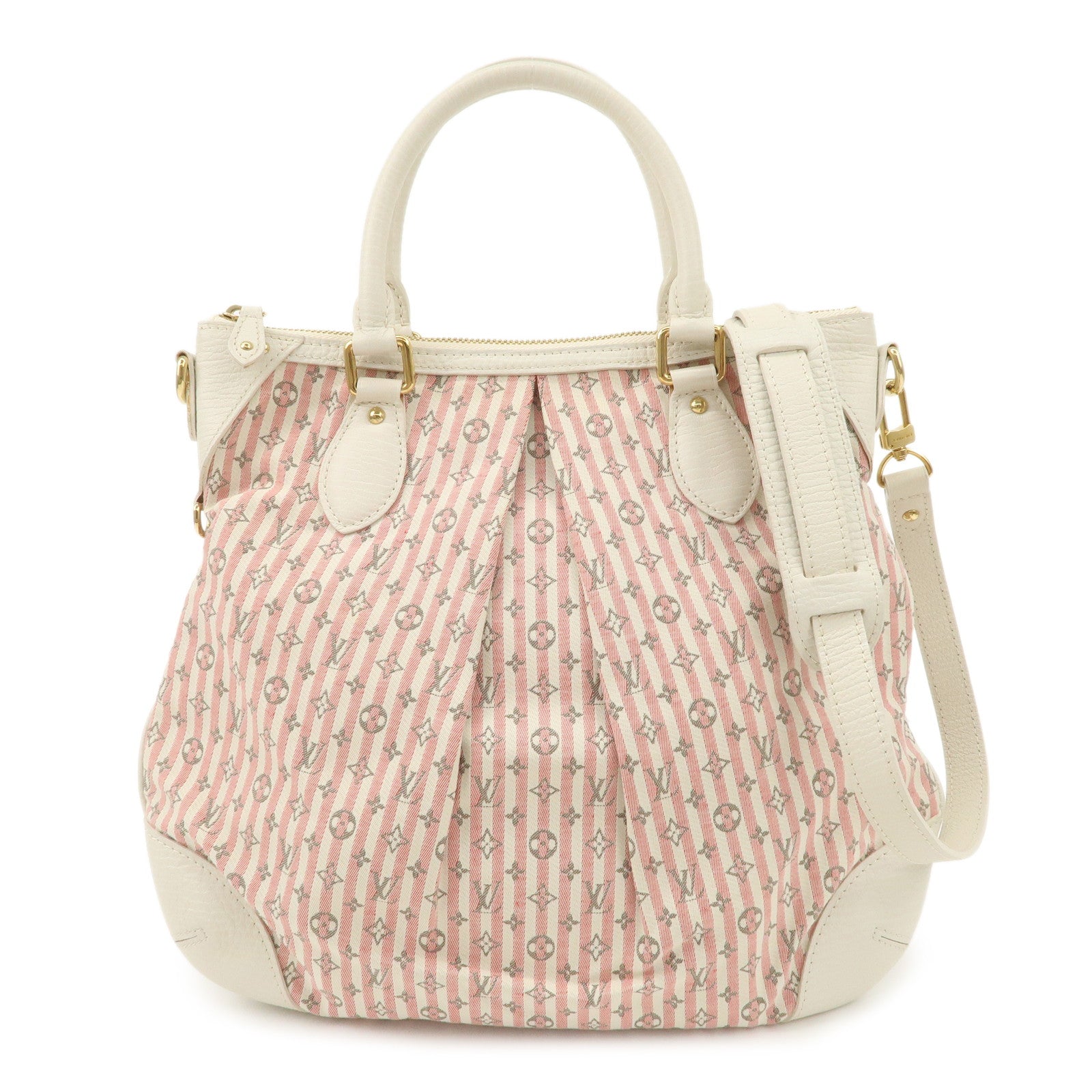 Louis Vuitton Monogram Mini Lin Marina PM 2Way Bag Pink M95495 Used