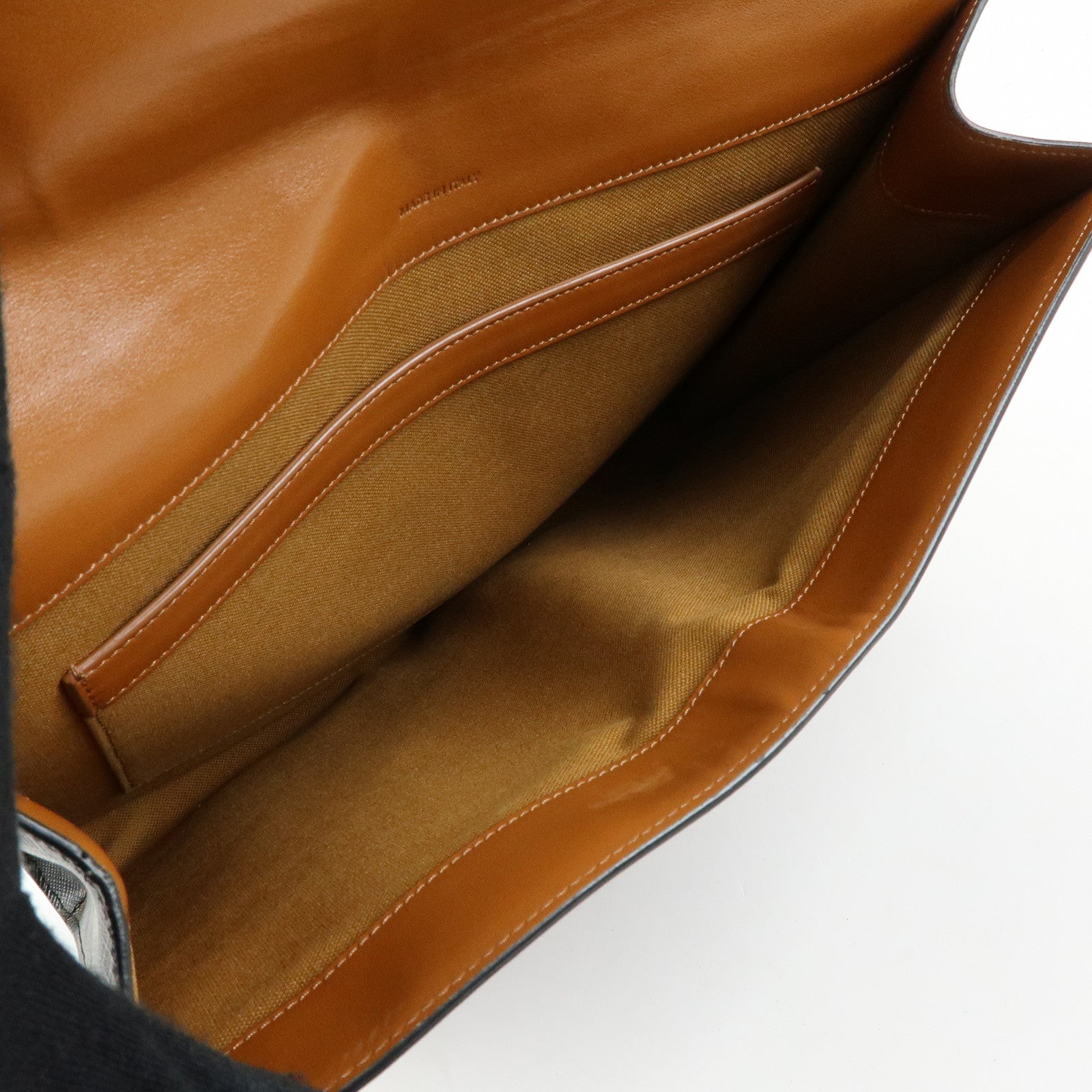 CELINE Triomphe PVC Leather Clutch Bag Pouch Black Brown
