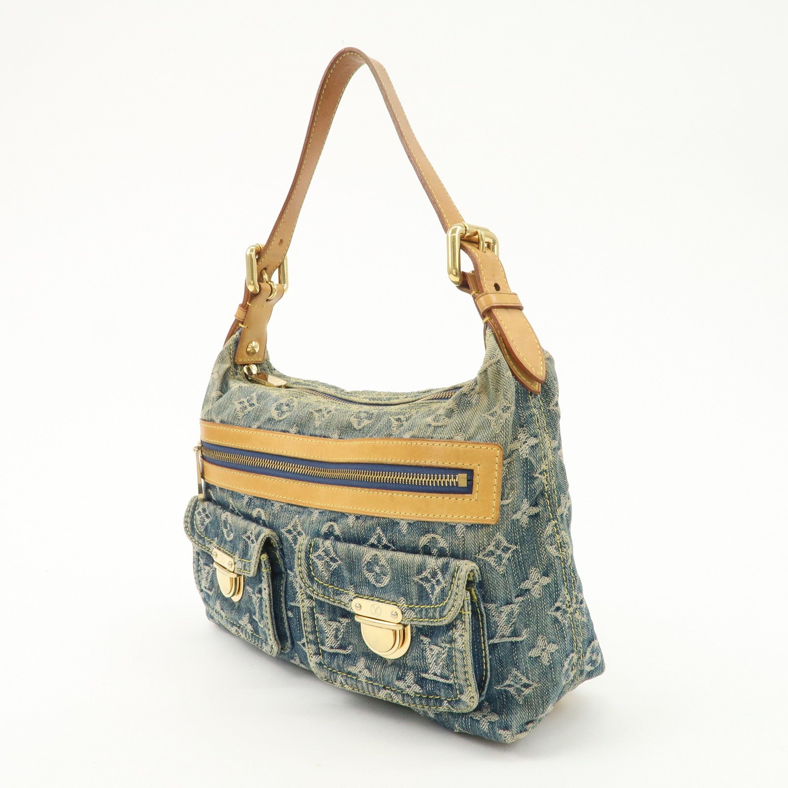 Louis Vuitton Monogram Denim Baggy PM 2Way Bag Shoulder Bag M95049 Used