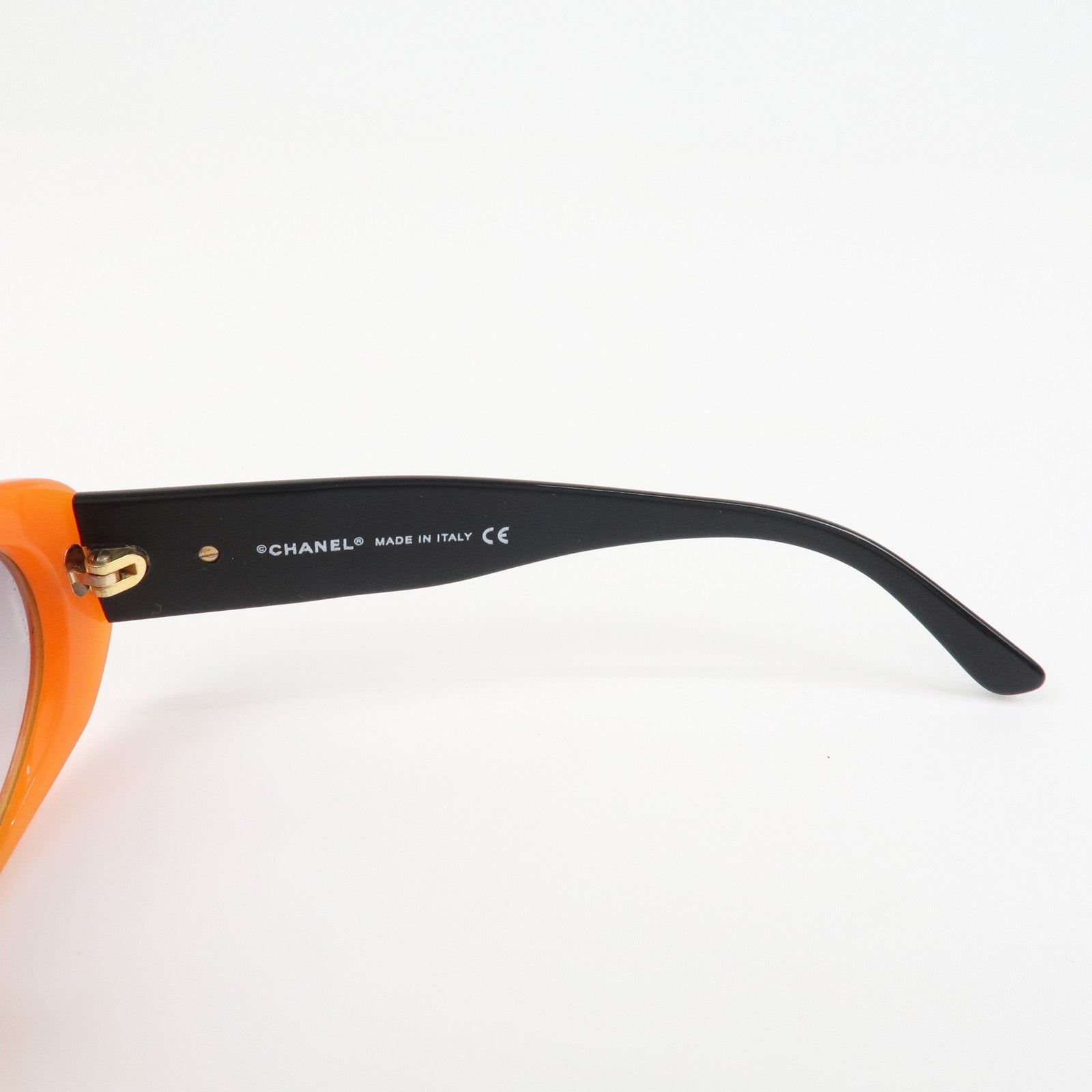 CHANEL Plastic Sunglasses Orange Black 5119 c.1012/11 54□15 135 2N