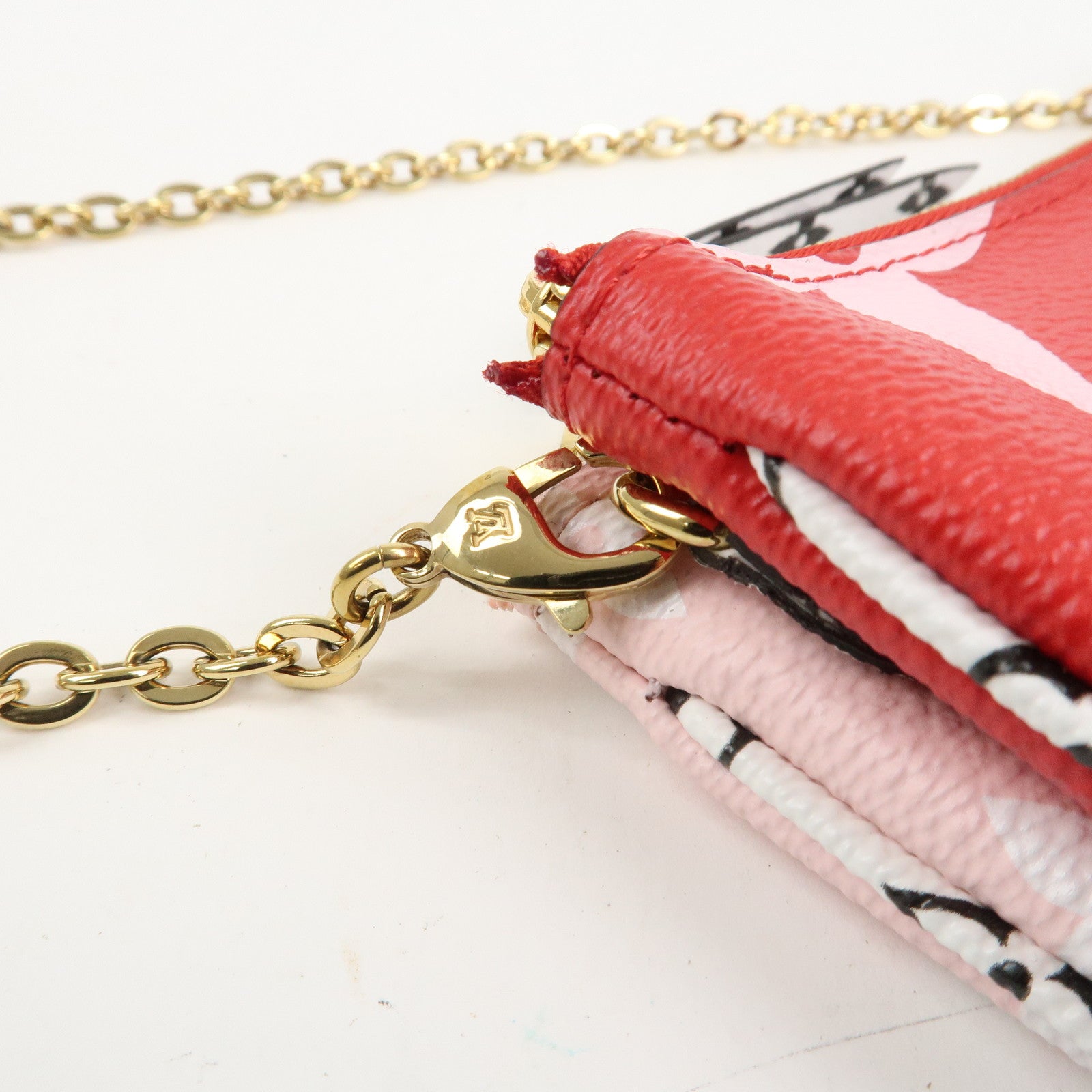 Louis Vuitton Monogram Giant Pochette Double Zip Pouch Rouge M67561 Used