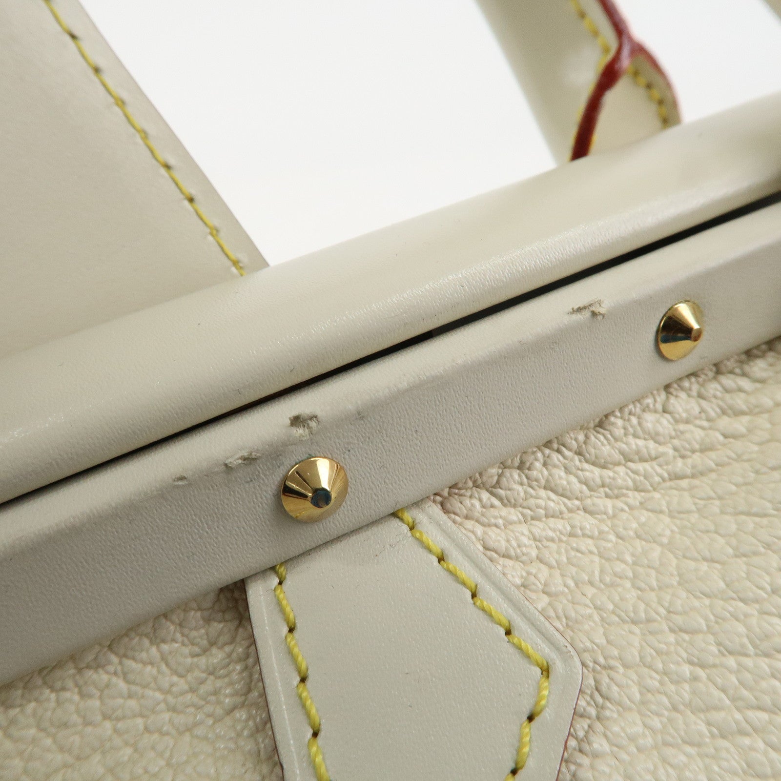 Louis Vuitton Suhari Leather PM Blanc Ivory Gold Hardware M91811 Used