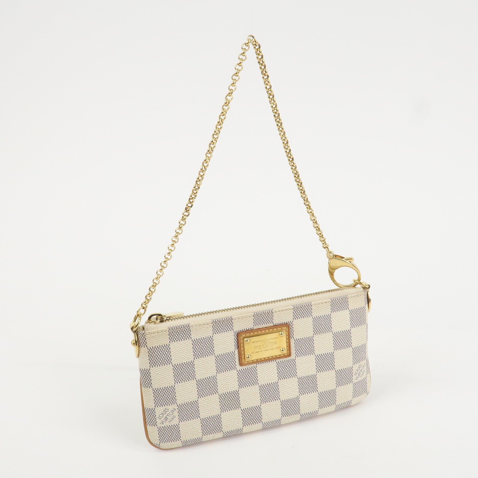 Louis Vuitton Damier Azur Pochette Milla MM Mini Pouch N60027 Used