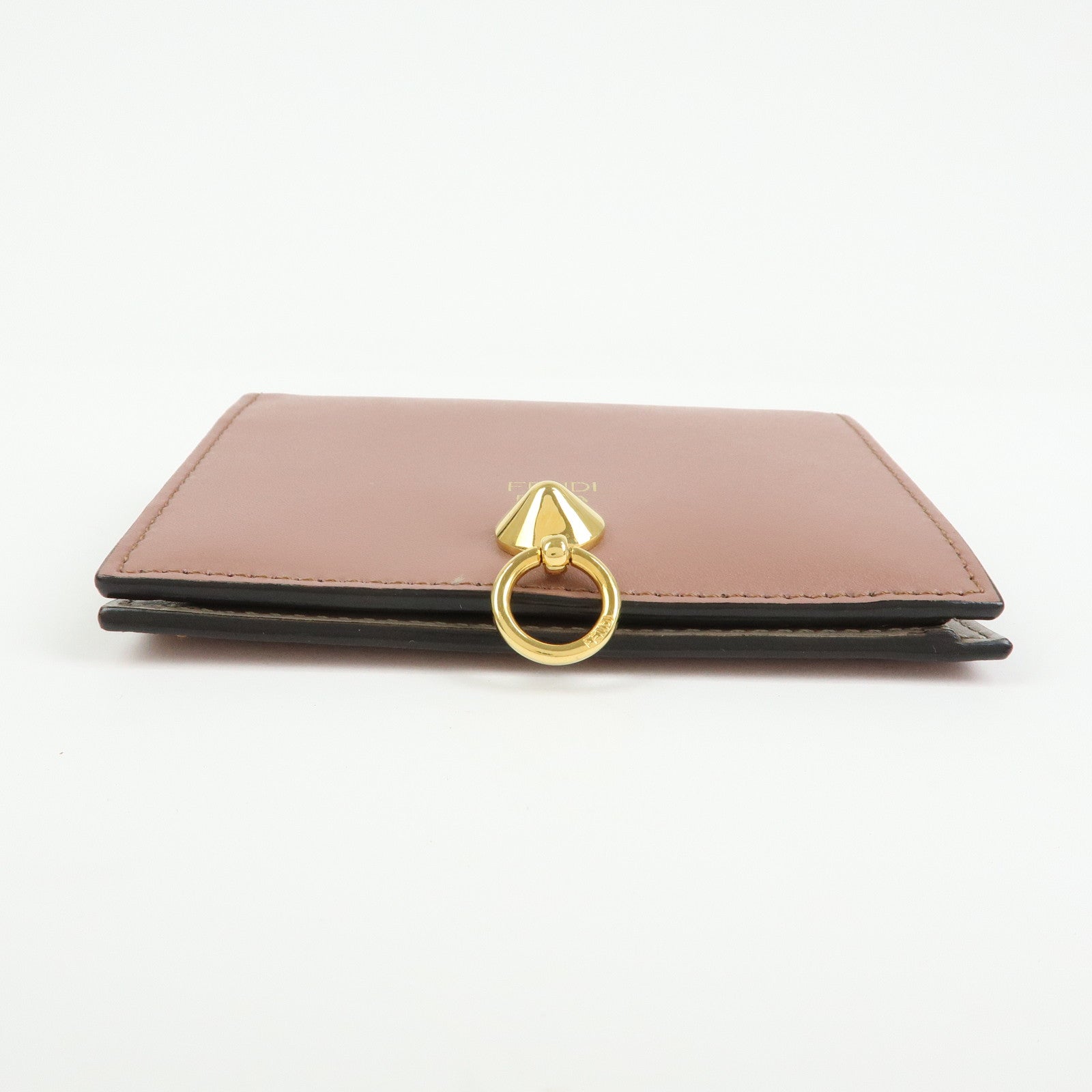 FENDI By The Way Leather Bi-fold Compact Wallet Light Pink 8M0387