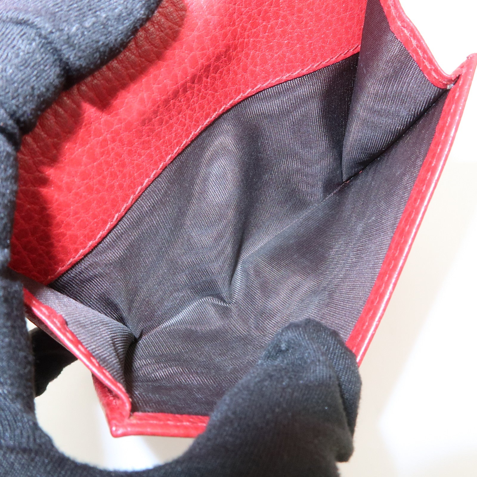 GUCCI GG Marmont Leather Bi-Fold Wallet Castilian Red 456122