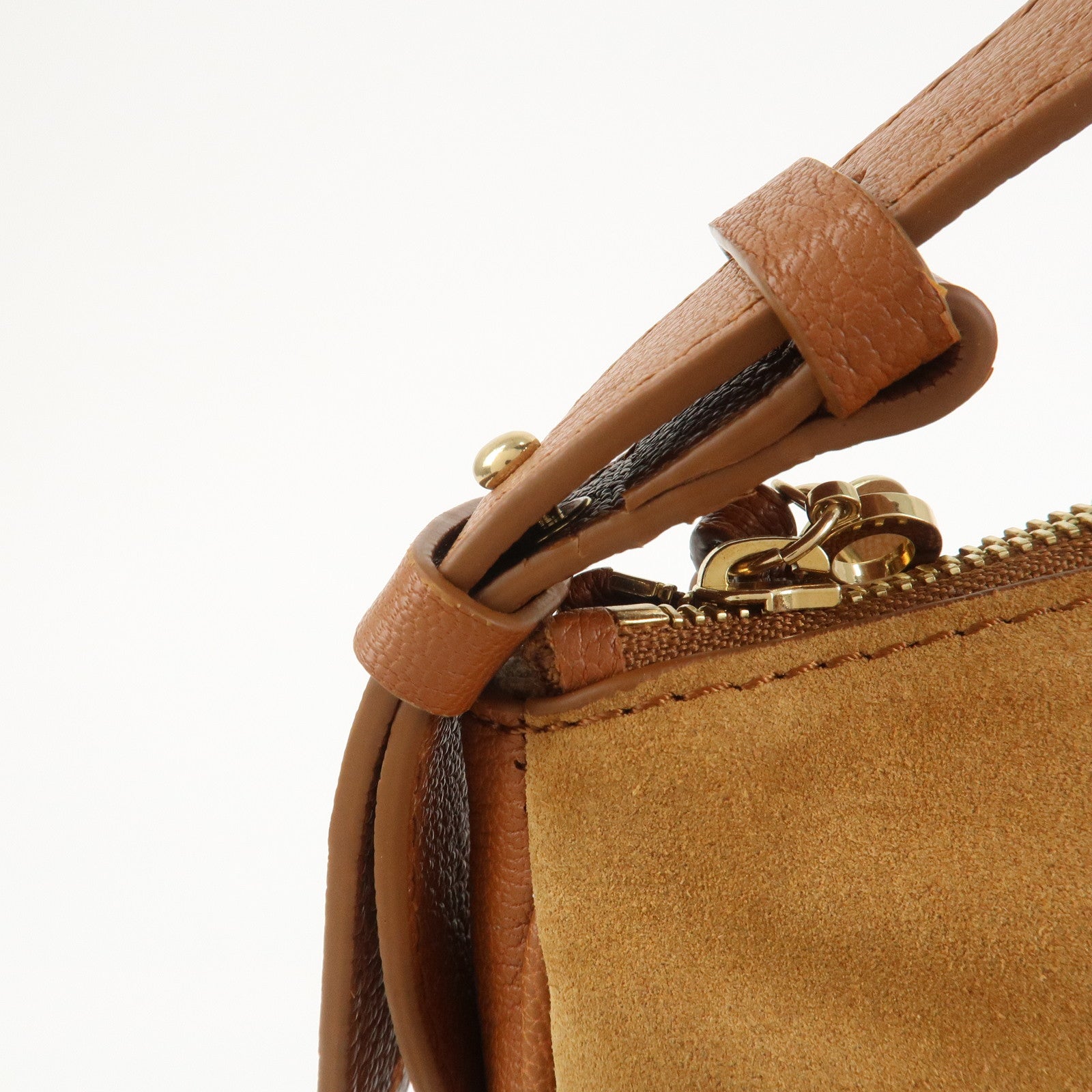 Chloe See By Chloe Hana Suede Leather Shoulder Crossbody Bag Brown