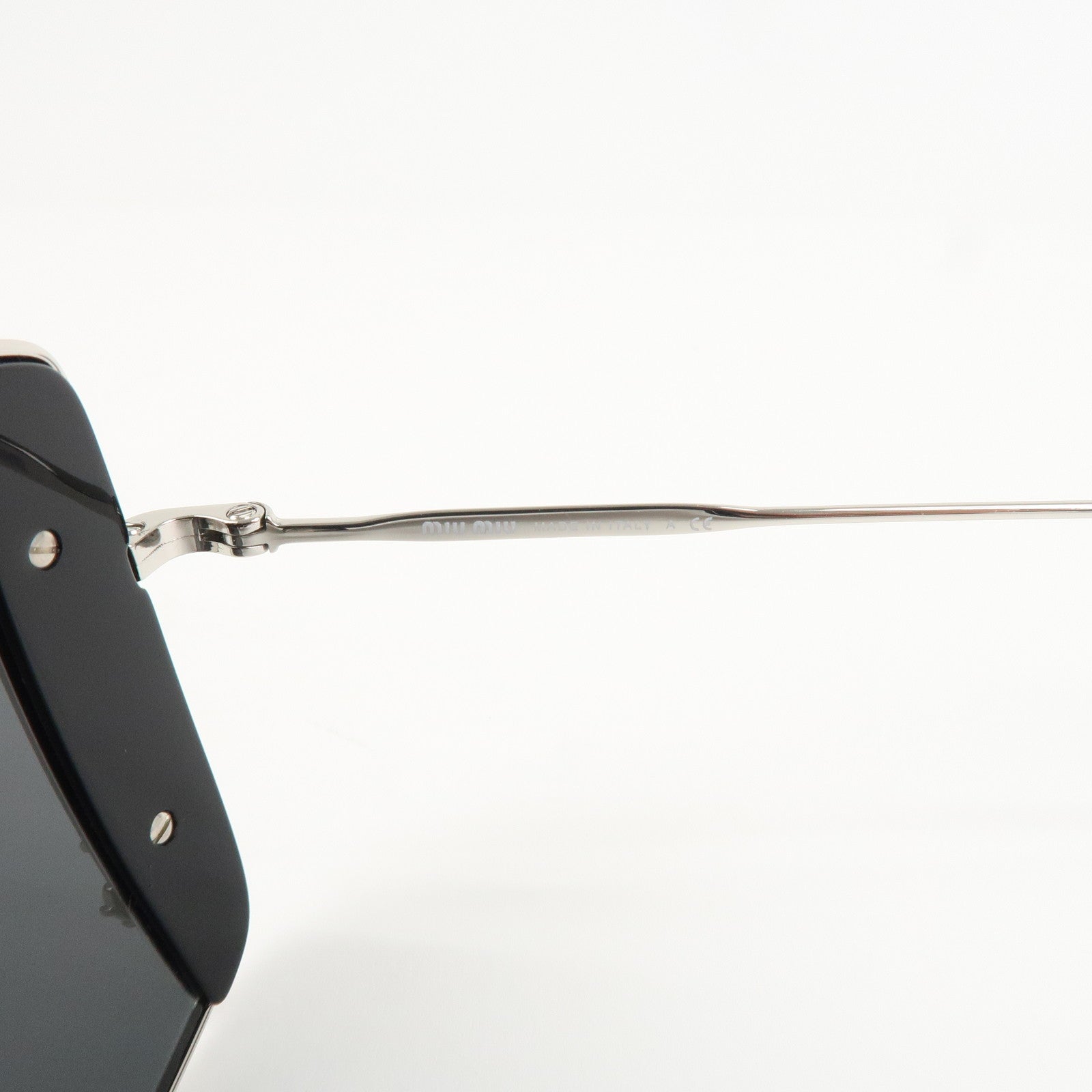 MIU MIU Metal Rhine Stone Sunglasses Black Silver 01E-580 46□19