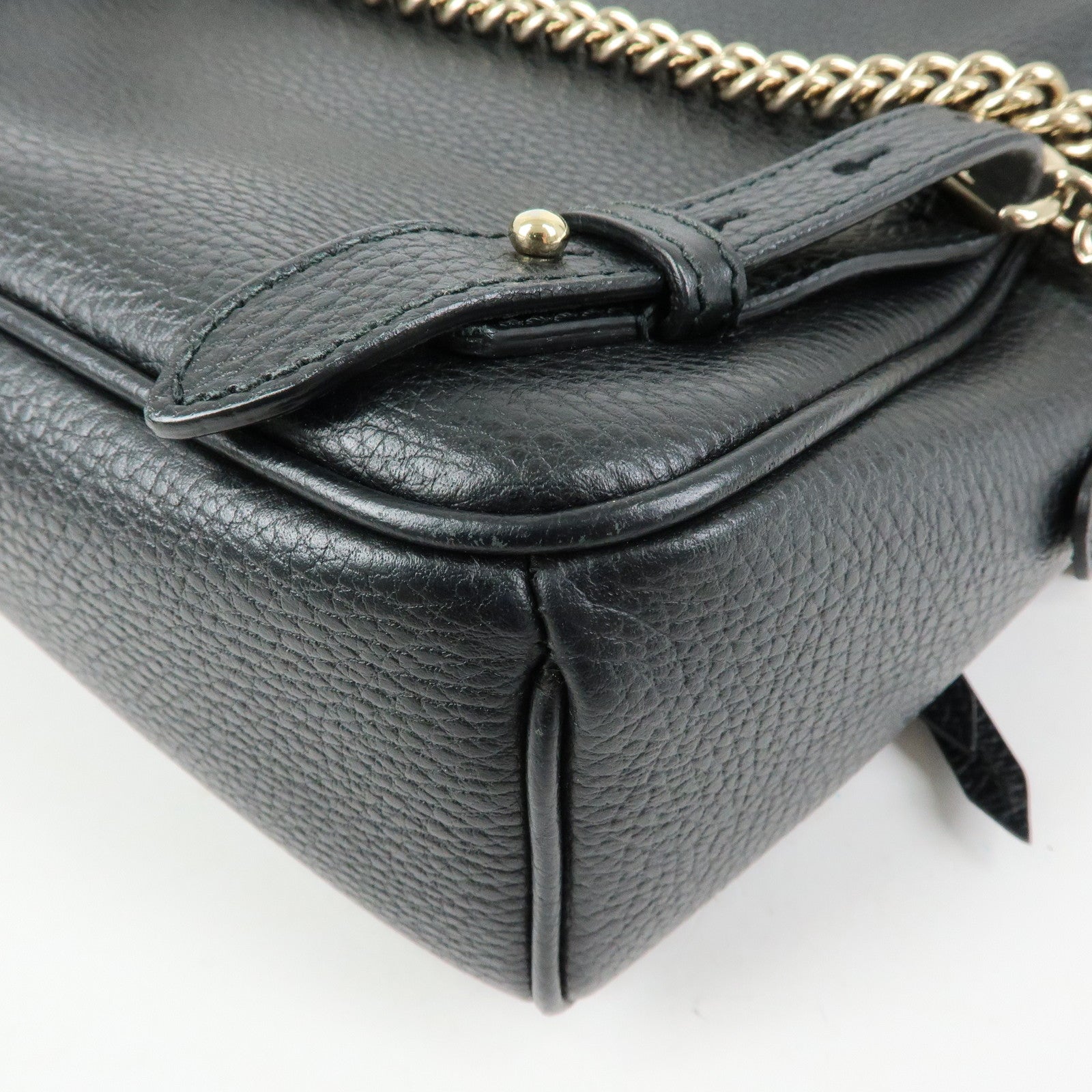 GUCCI SOHO Interlocking G Leather Backpack Rucksack Black 431570