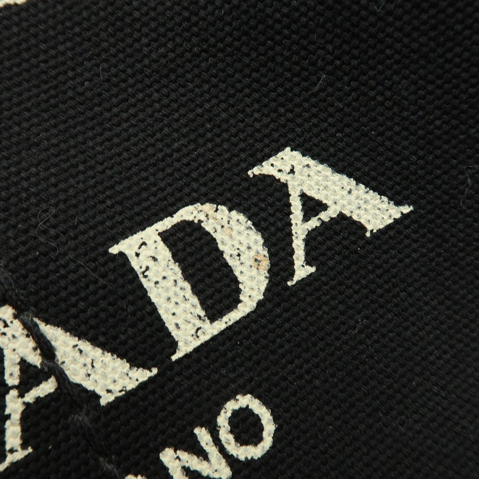 PRADA Canapa Mini Canvas 2Way Bag Hand Bag Black 1BG439