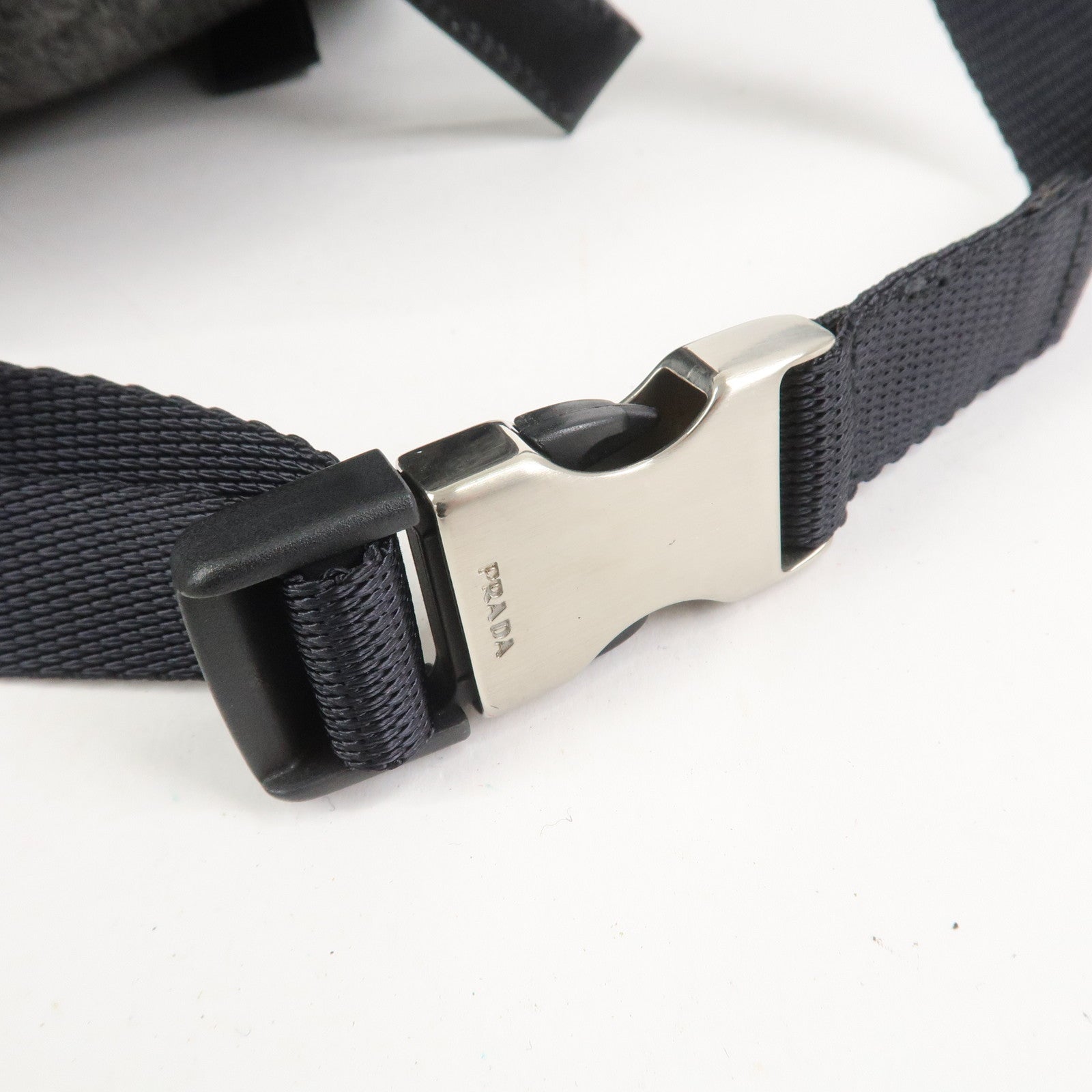 PRADA Triangle Logo Wool Canvas Backpack Rucksack Gray V203R